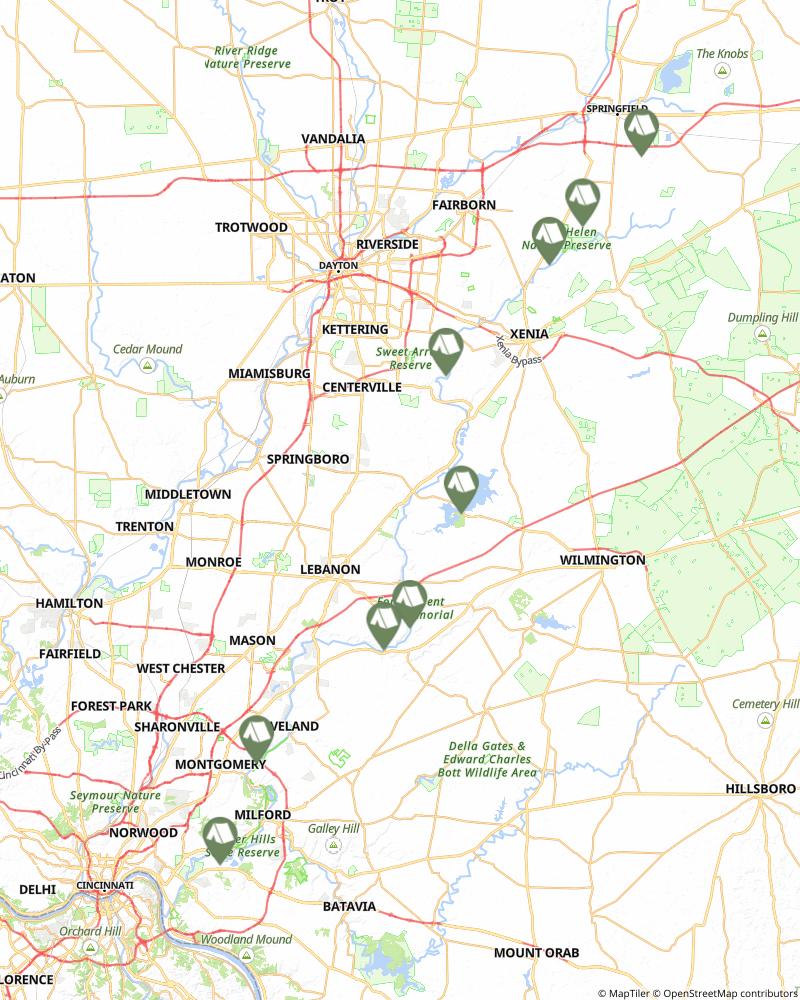 Little Miami Scenic Trail Ohio Campgrounds and Places to Stay