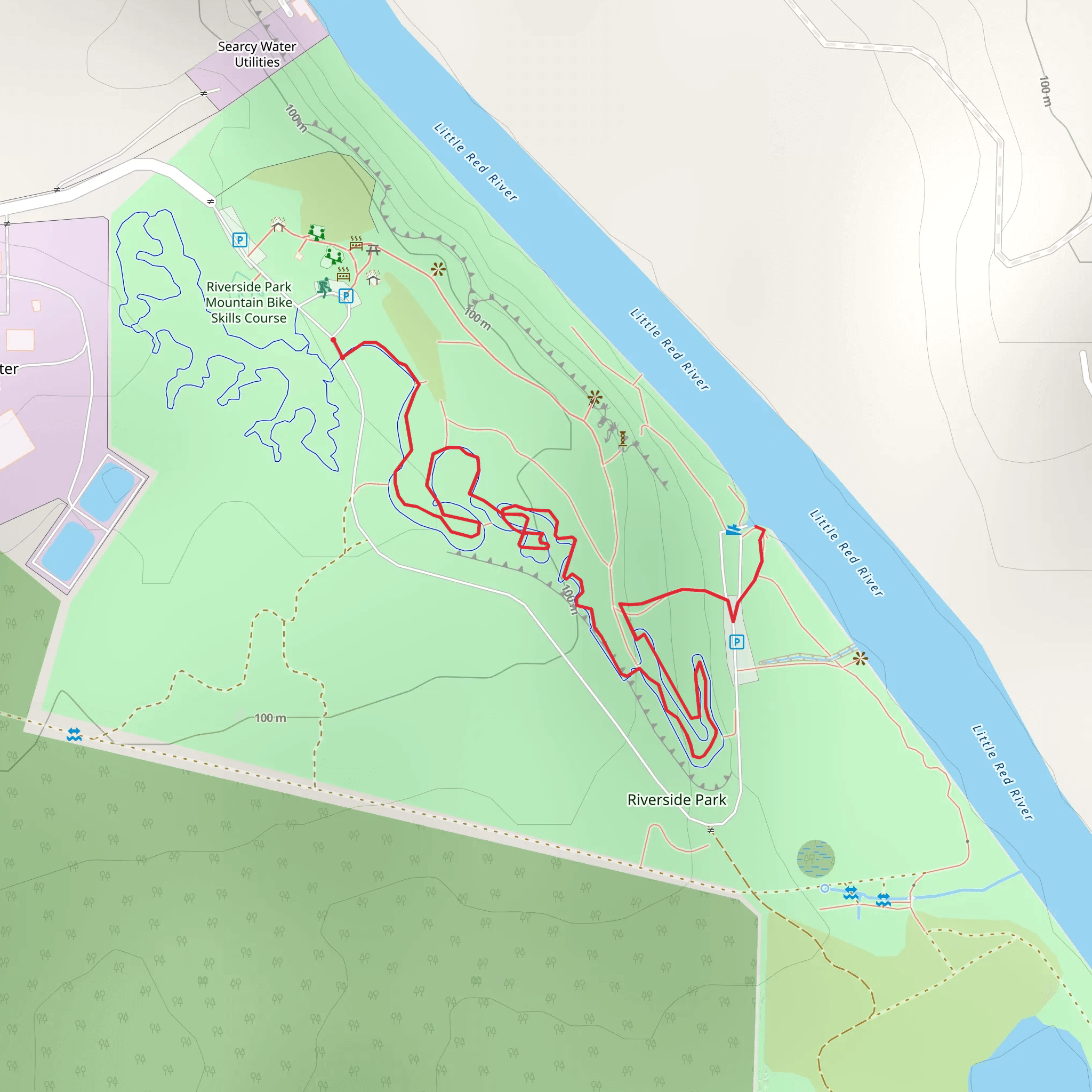 Riverside Park - Monster-T Out and Back mobile static map