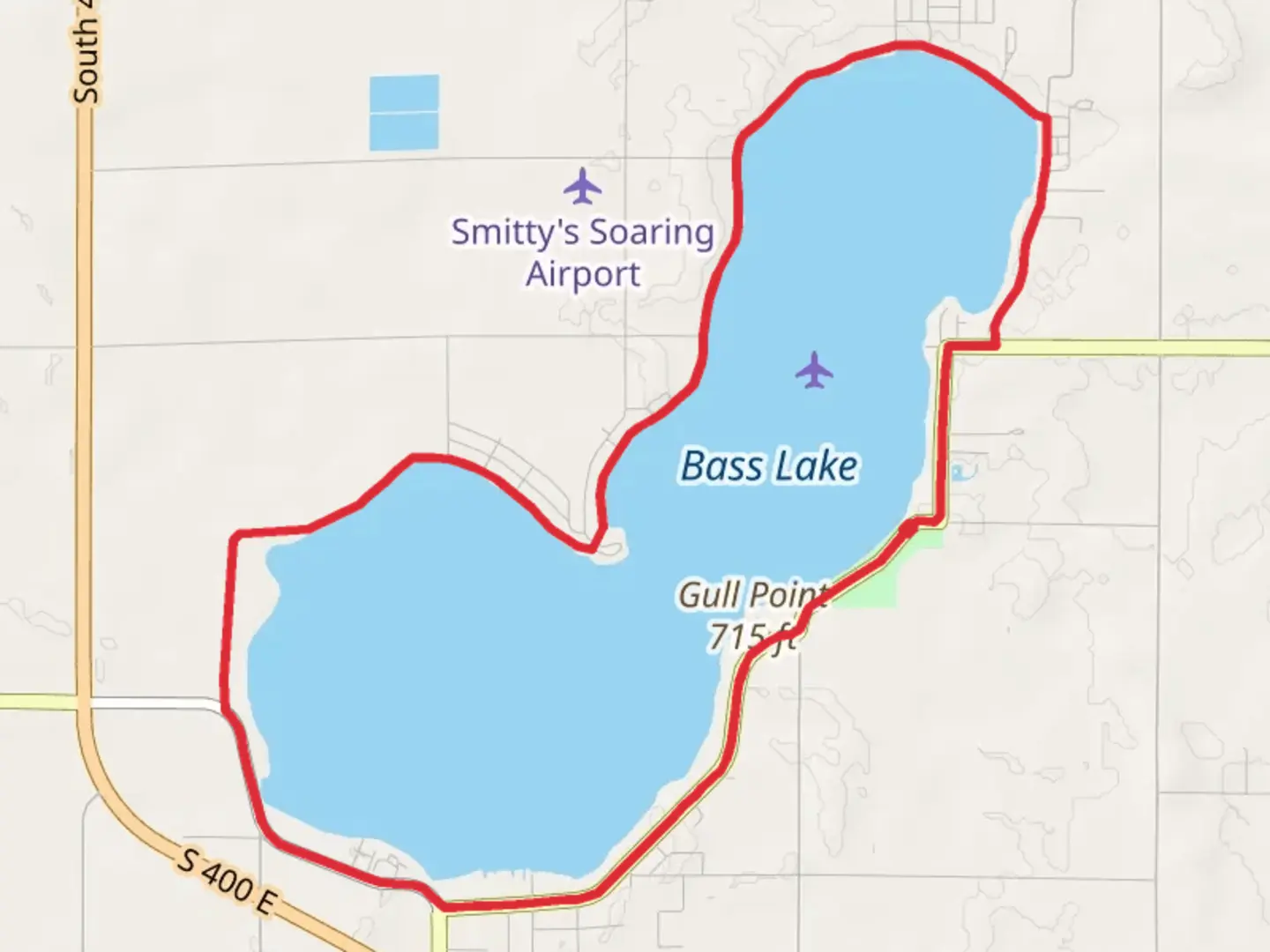 An image depicting the trail Bass Lake Loop and its surrounding area.