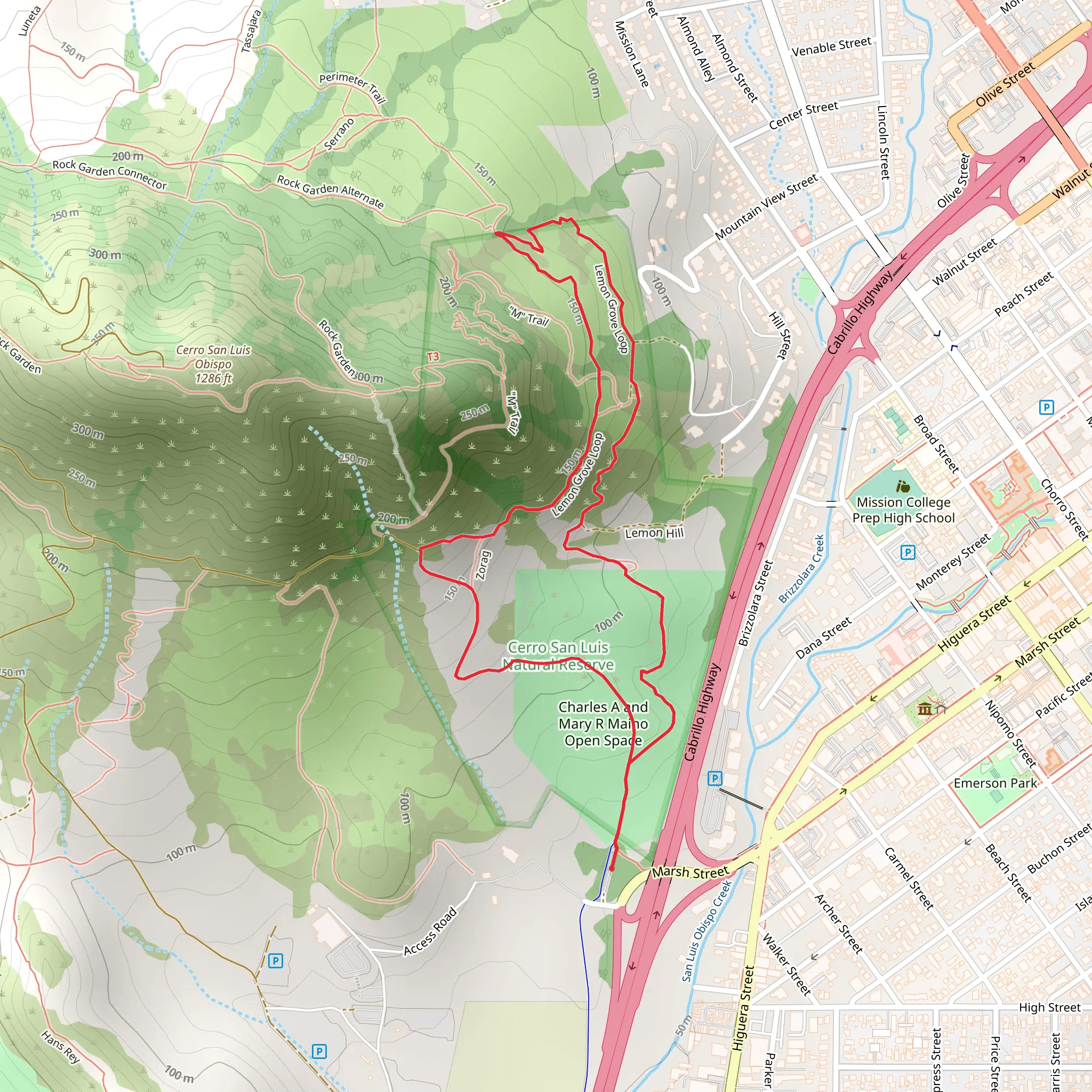 Lemon Grove Loop Trail mobile static map