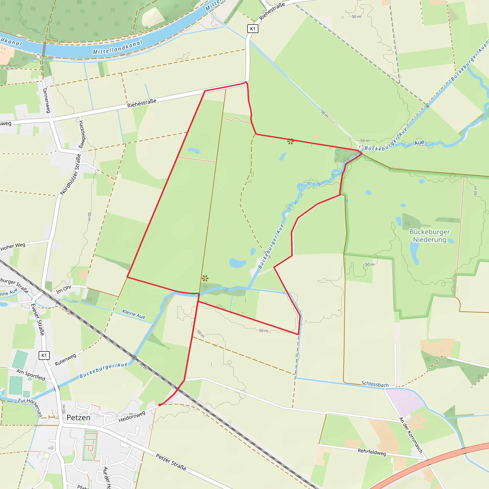 Naturschutzgebiet Buckeburger Niederung Loop mobile static map