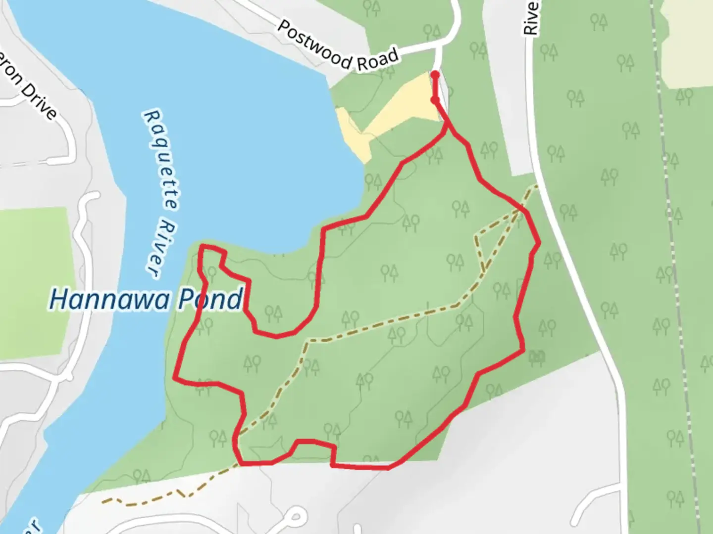 An image depicting the trail Hannawa Pond Loop - East and its surrounding area.