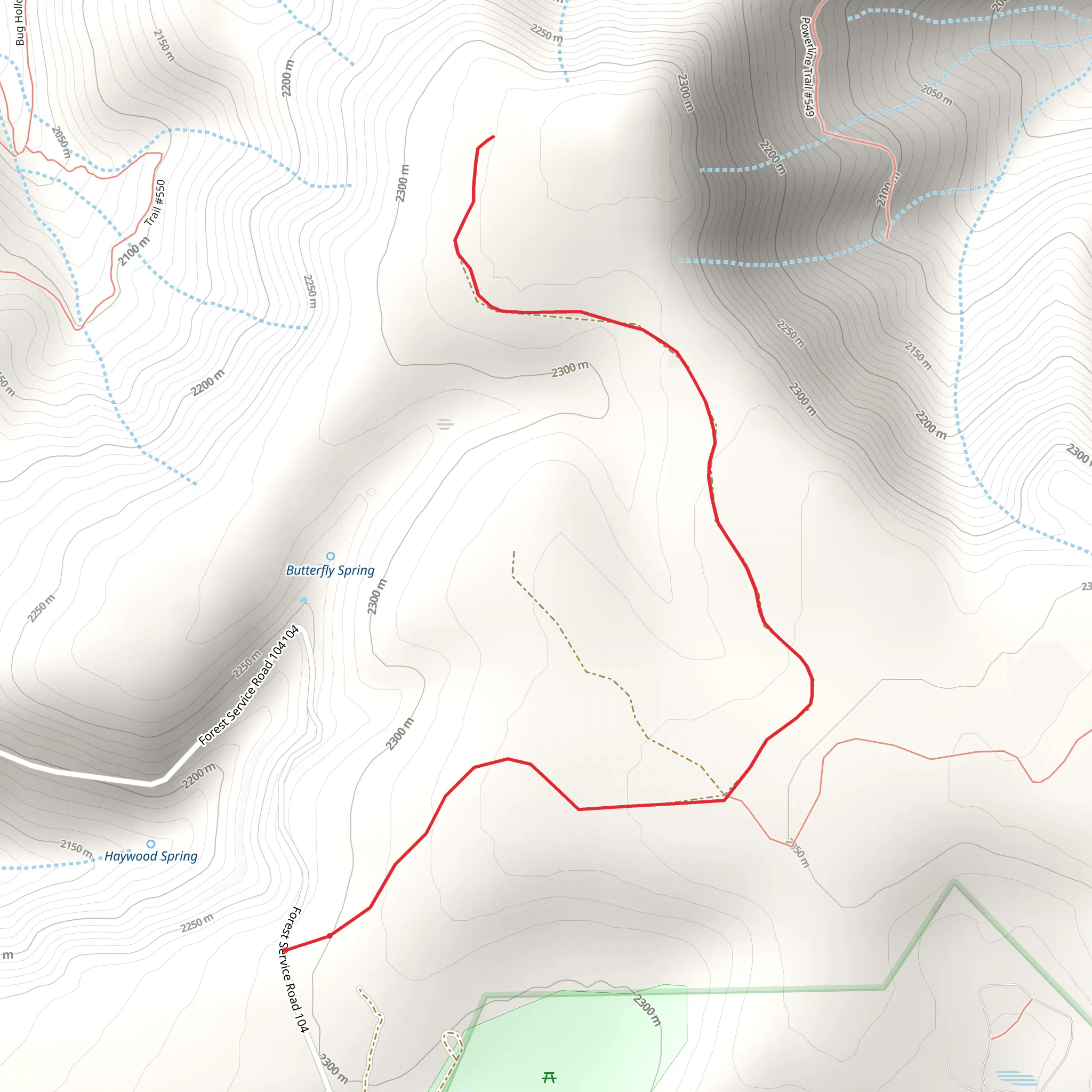West Rim Trail mobile static map