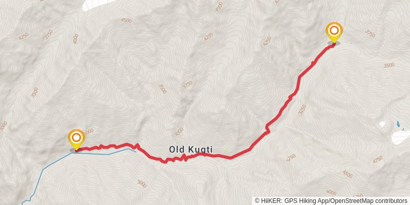 Kugti Pass Trek stage 4 Map