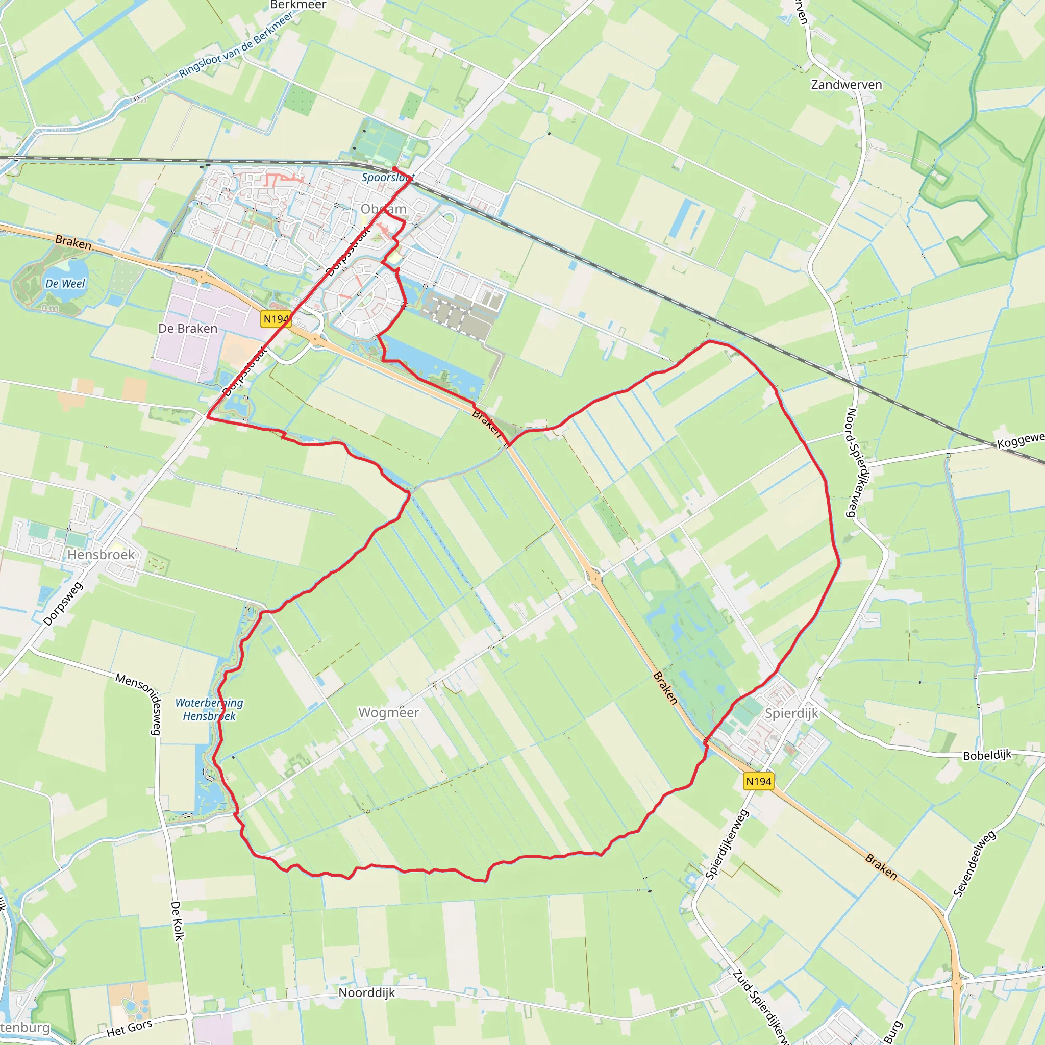 Weijdemeer and Ringsloot via Wogmeerdijk mobile static map