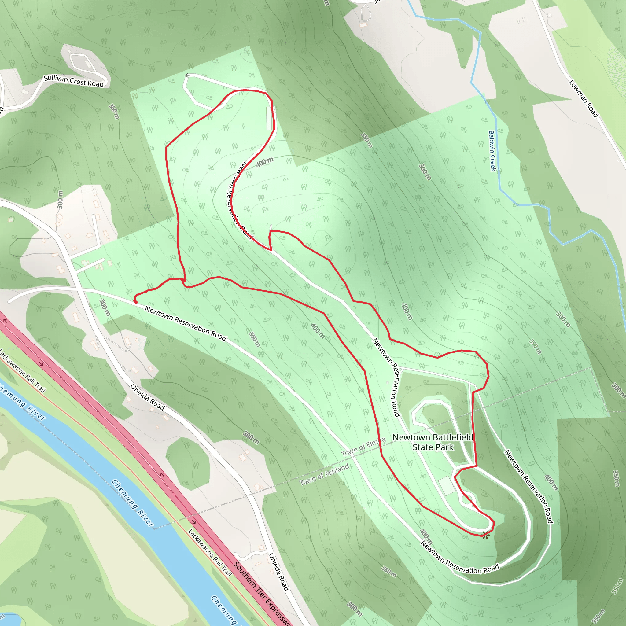 Newtown Battlefield State Park Loop mobile static map