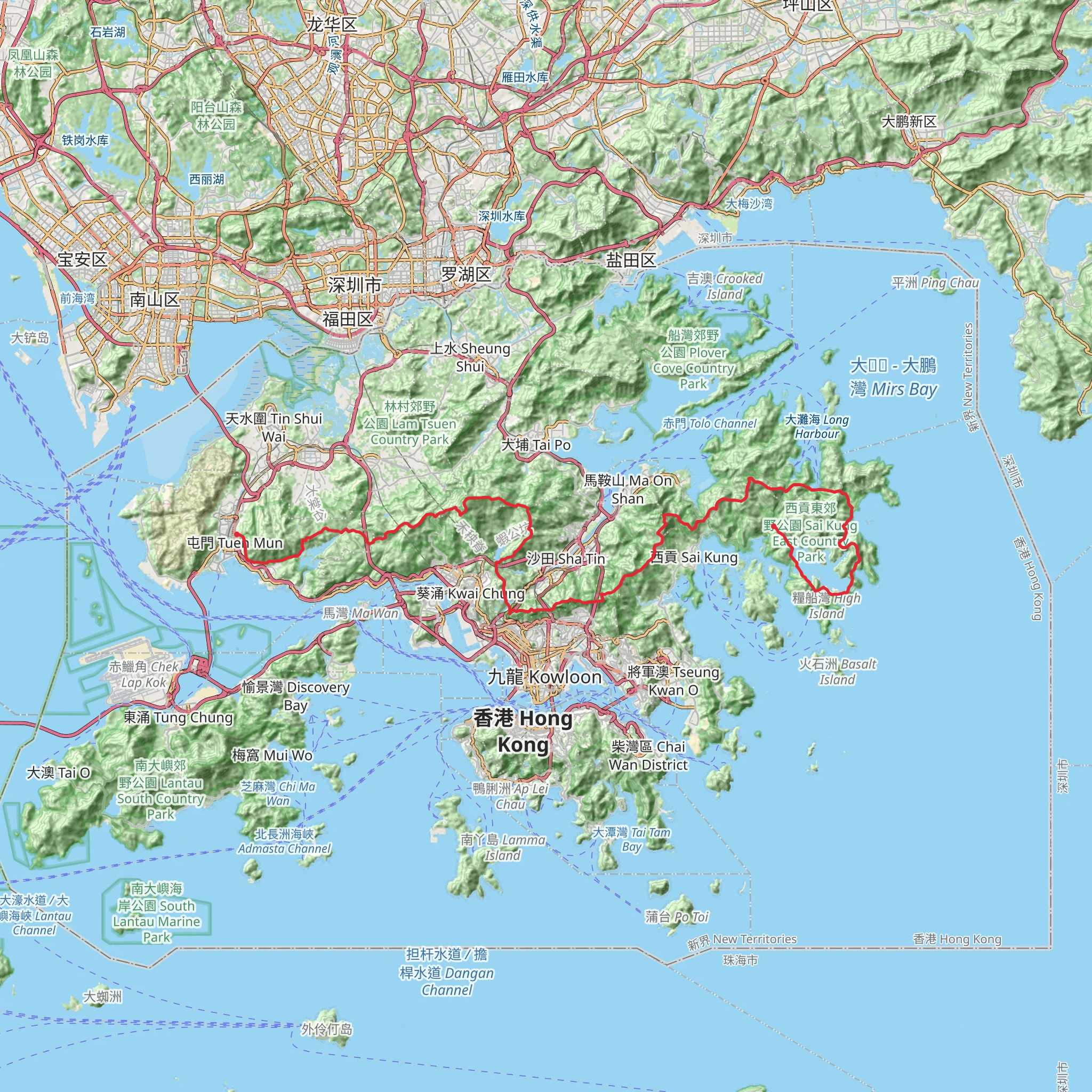 Maclehose Trail mobile static map