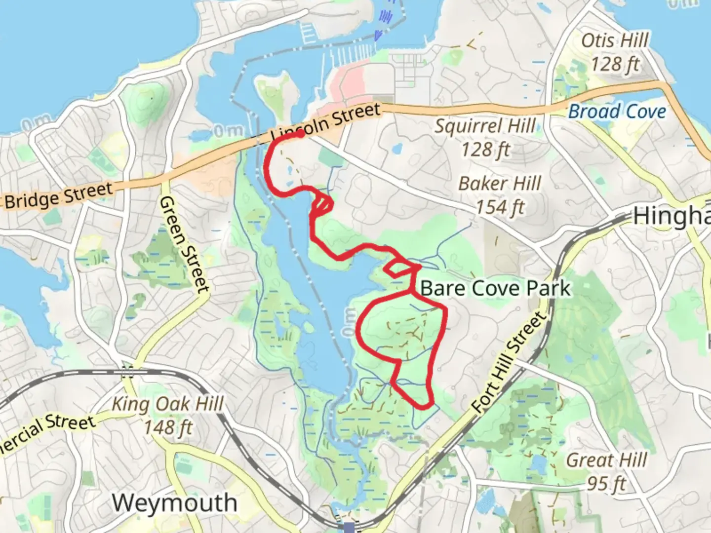 An image depicting the trail Bare Cove Path Loop Trail and its surrounding area.