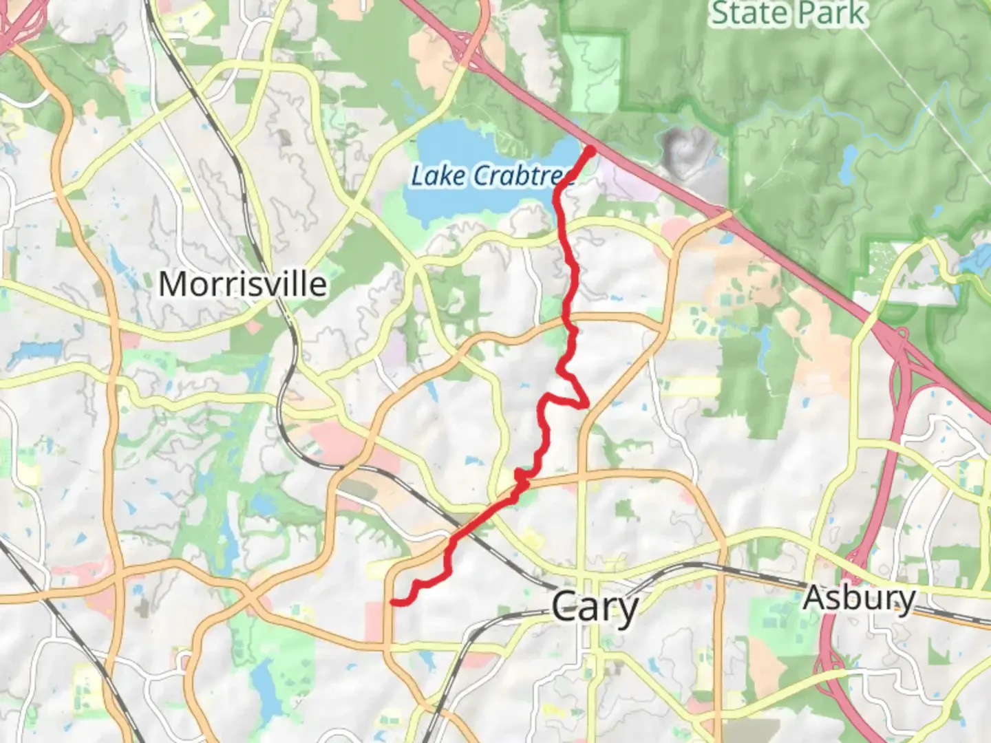 An image depicting the trail Black Creek Greenway and its surrounding area.