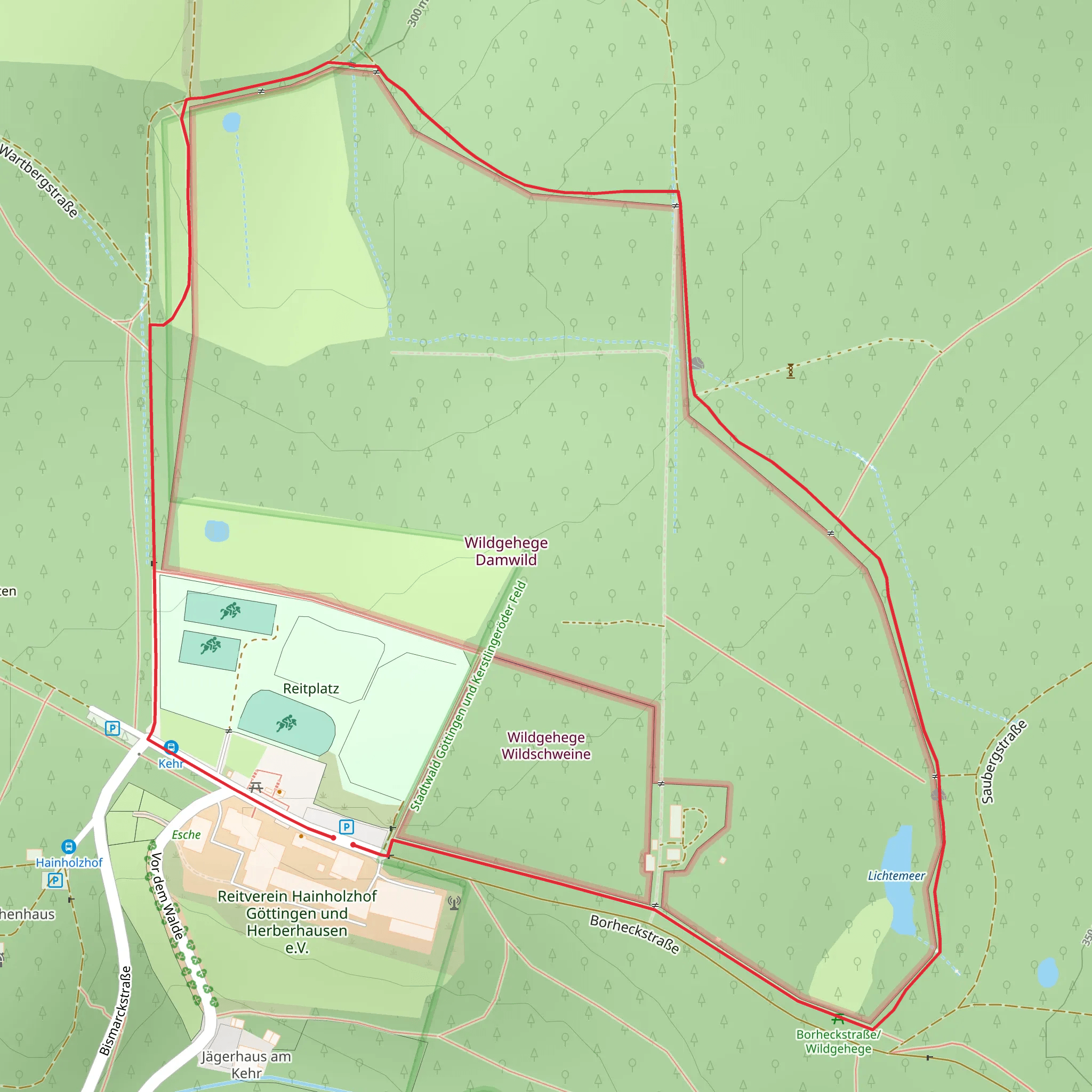 Lichtemeer and Wildgehege Damwild Loop via DAV Tour 2 Alte Kulturlandschaften mobile static map