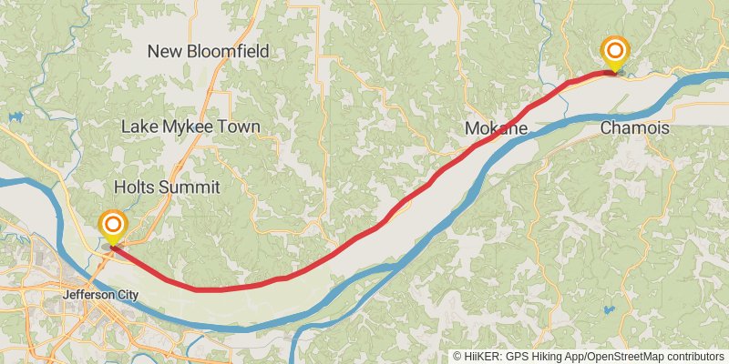 American Discovery Trail - South stage 35 Map