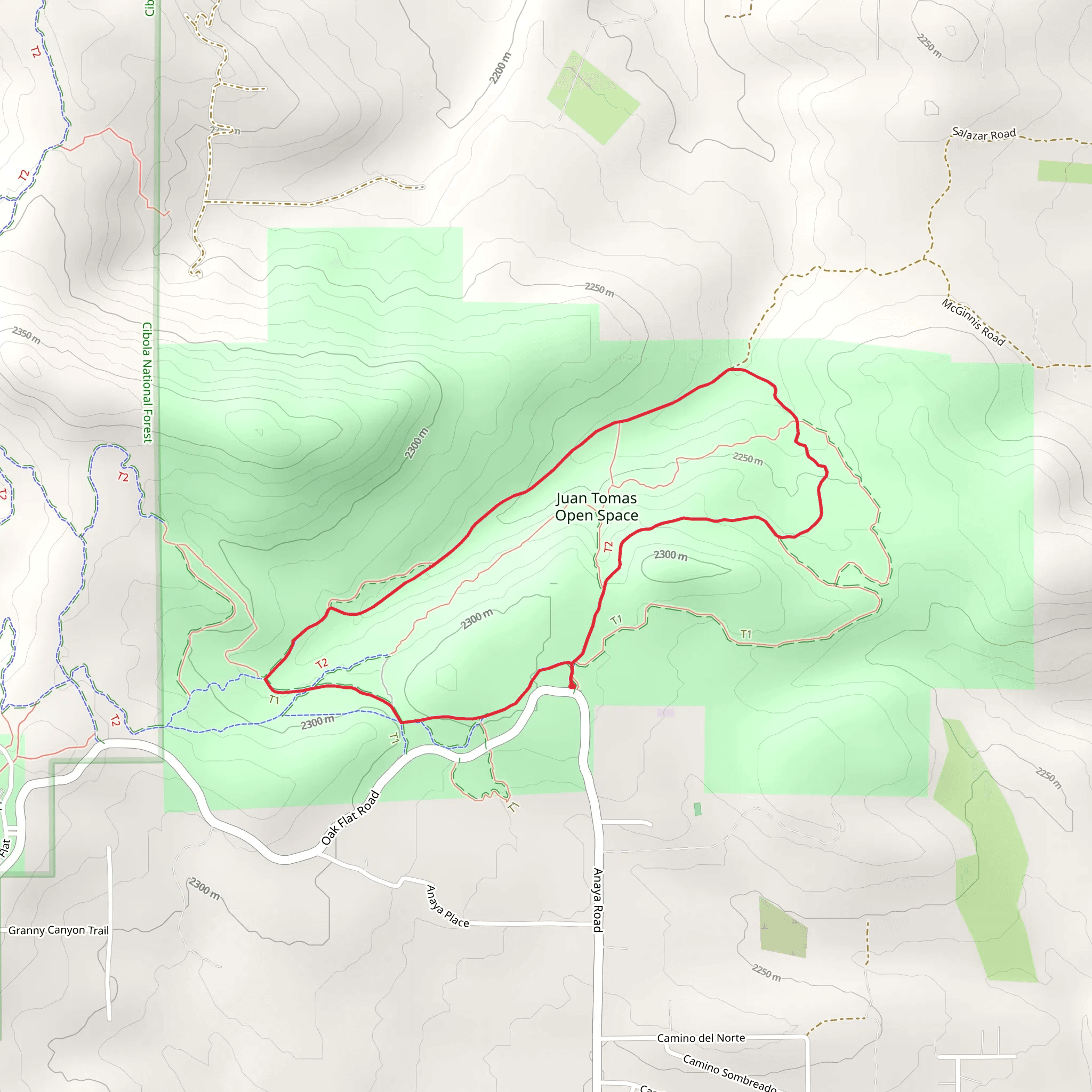 Ponderosa Loop mobile static map