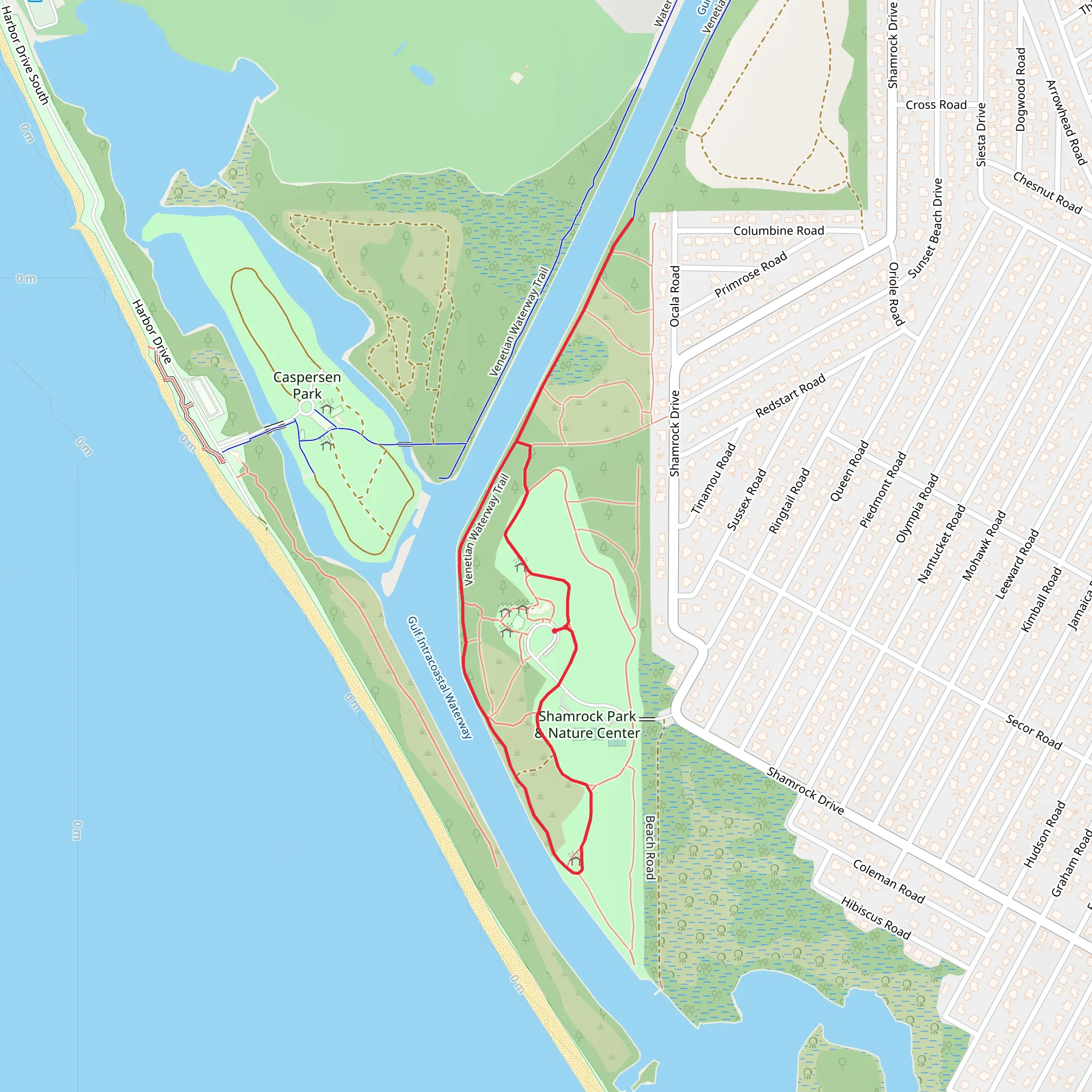 Shamrock Park and Nature Center Loop mobile static map