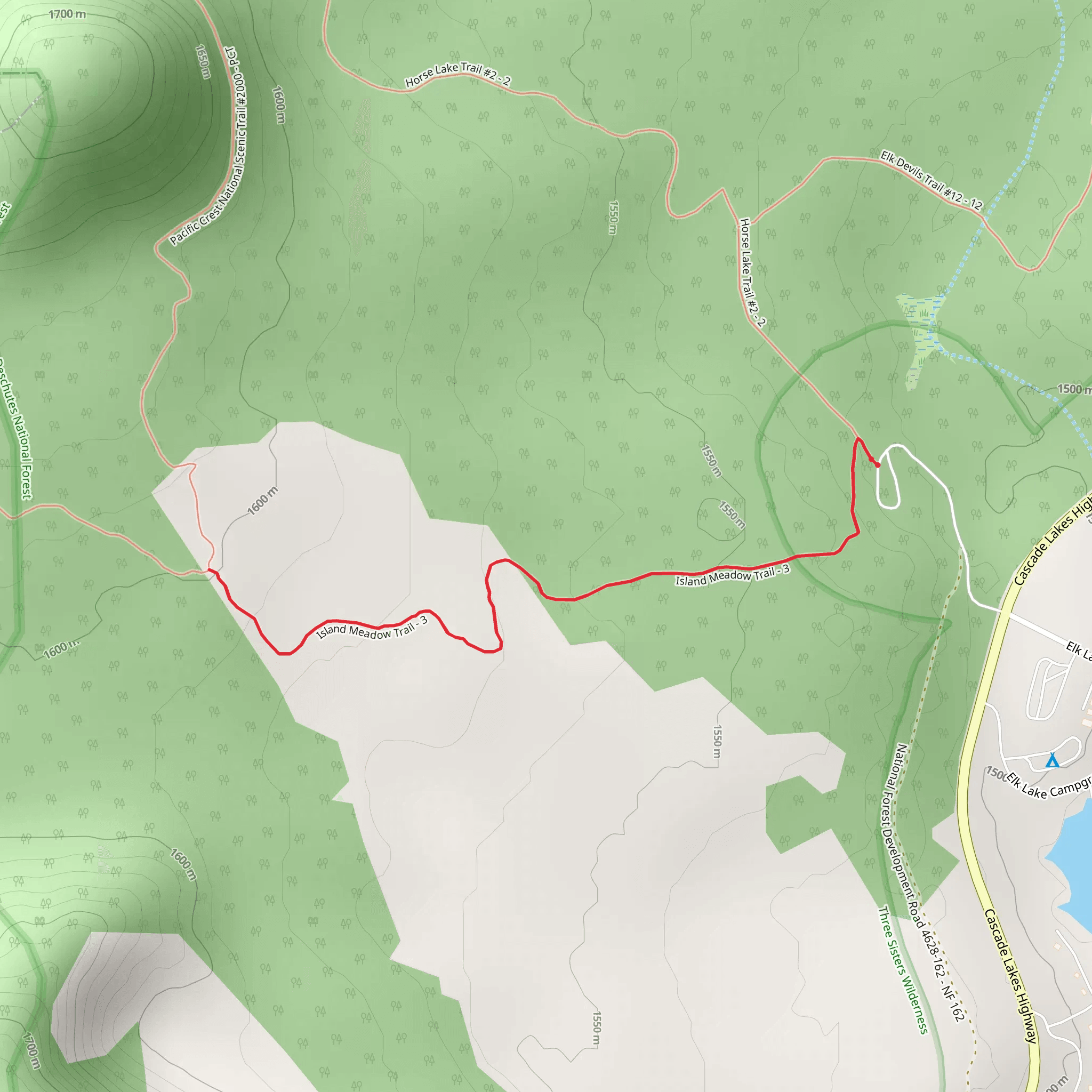 Island Meadow Trail mobile static map