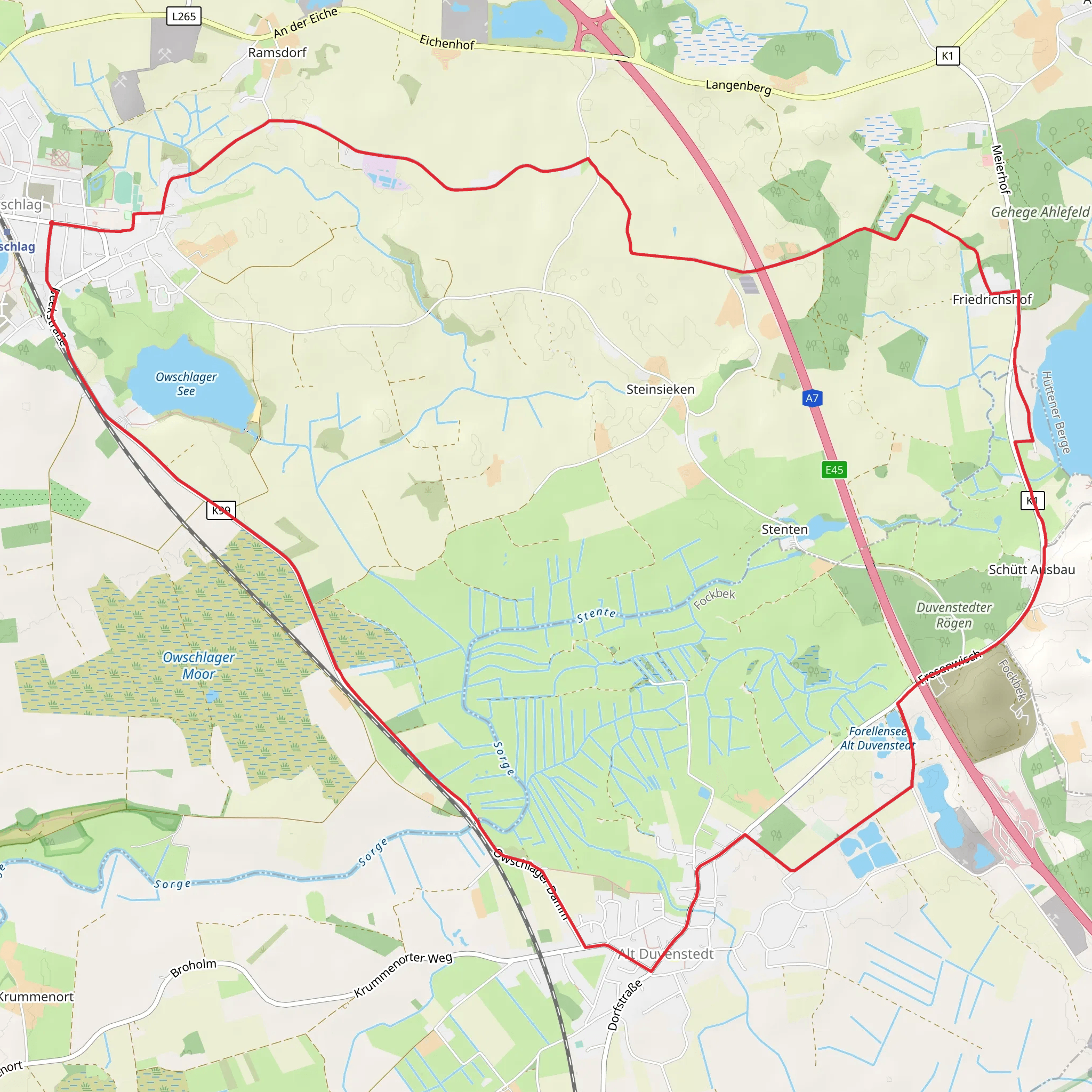 Owschlag Loop via Bistensee mobile static map