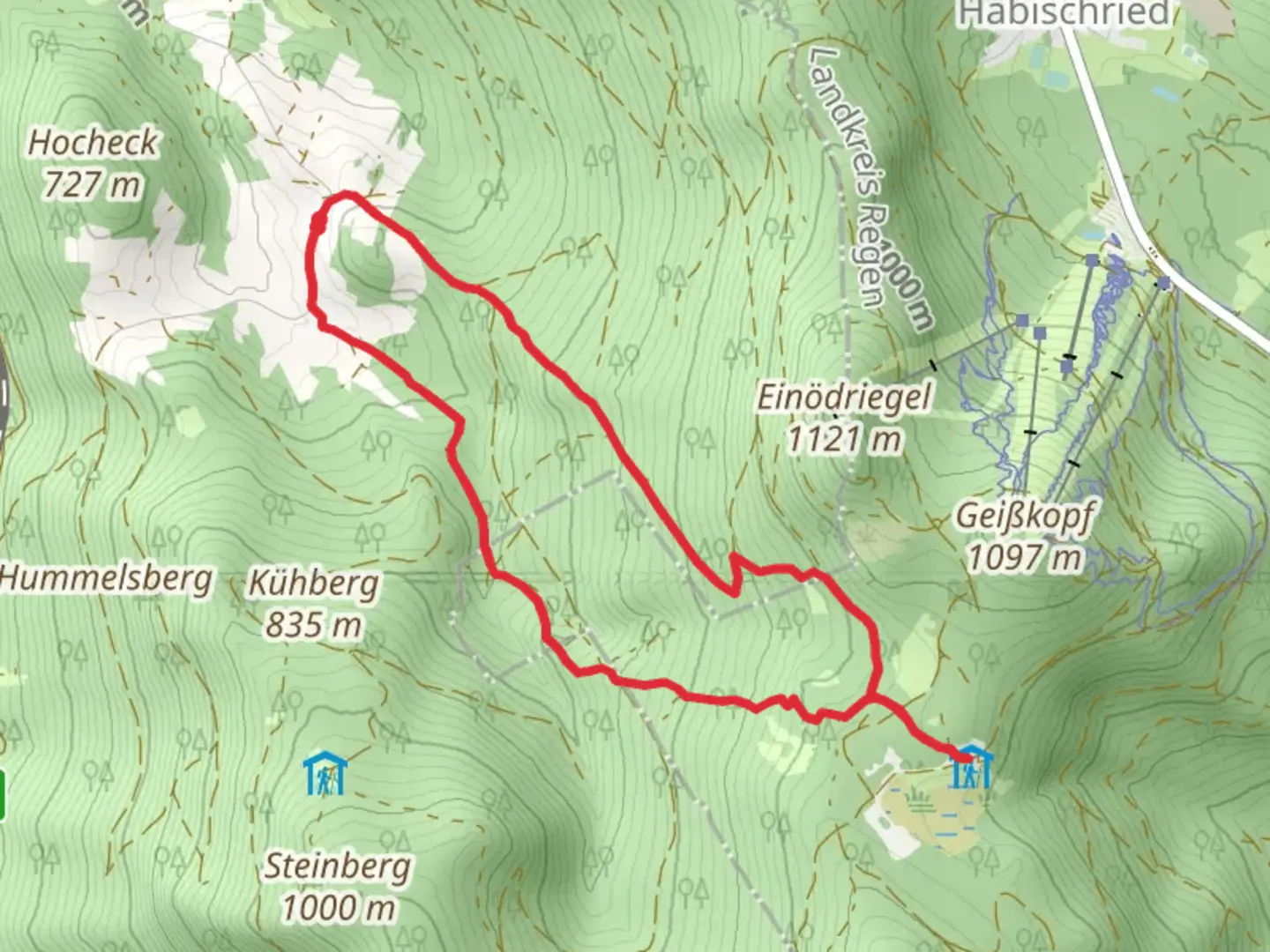 An image depicting the trail Graflinger Tal Rundwanderweg and its surrounding area.