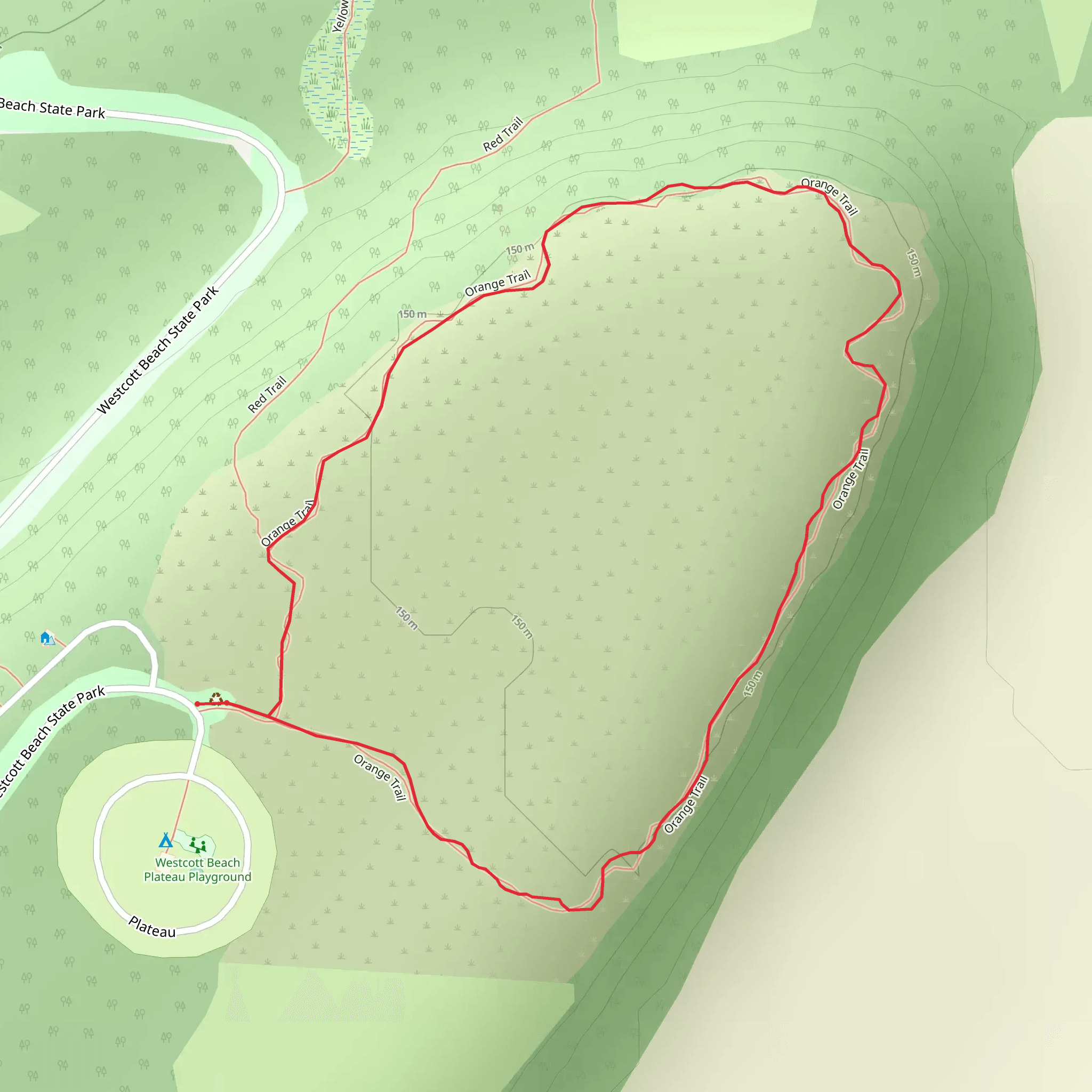 Westcott Beach State Park Loop mobile static map