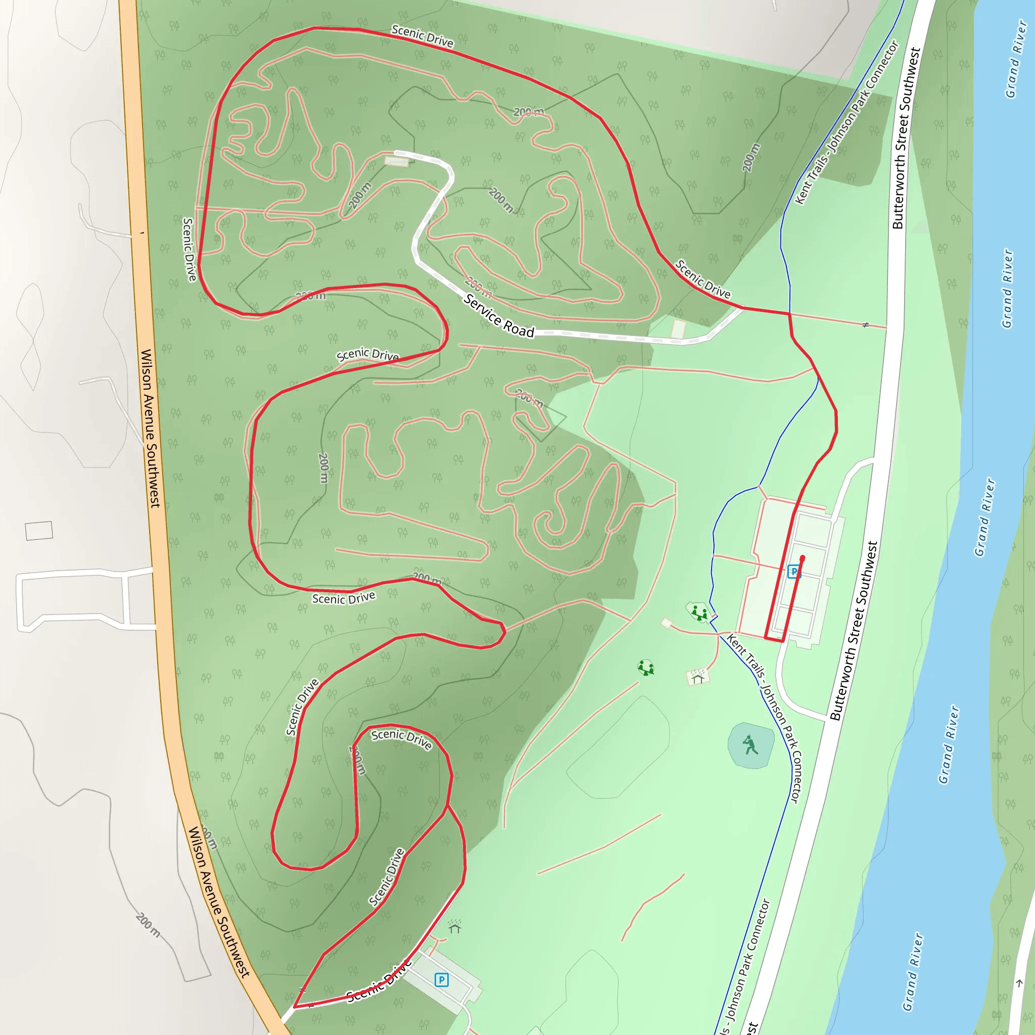 Johnson Park via Scenic Path mobile static map