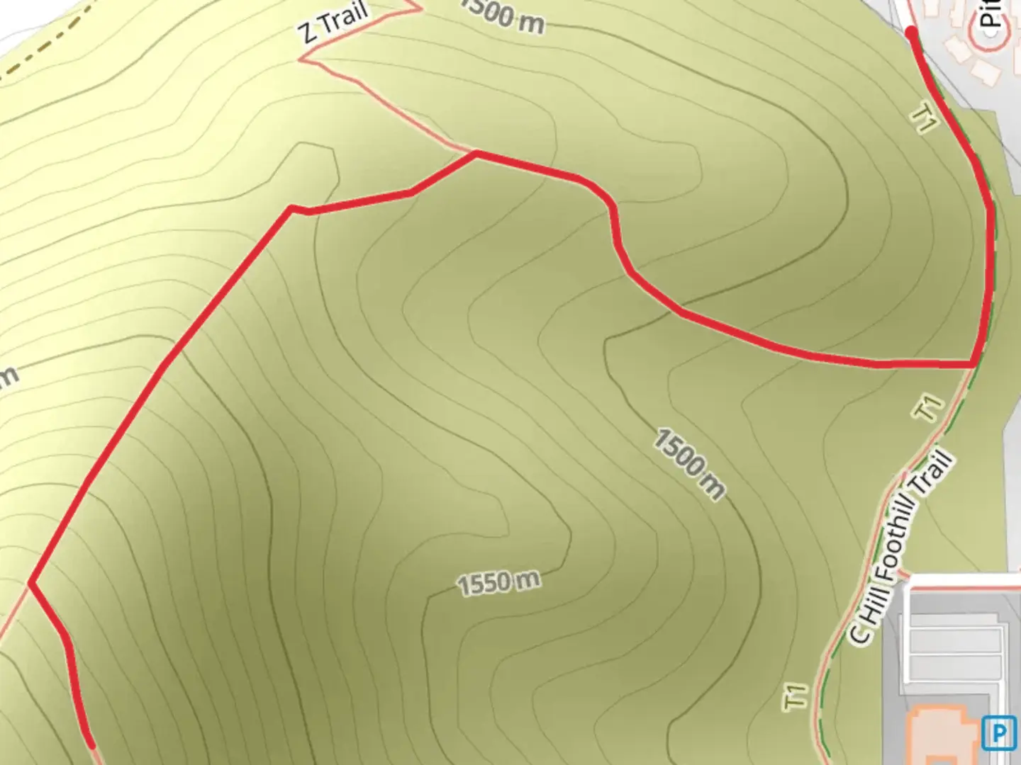 An image depicting the trail C Hill and its surrounding area.
