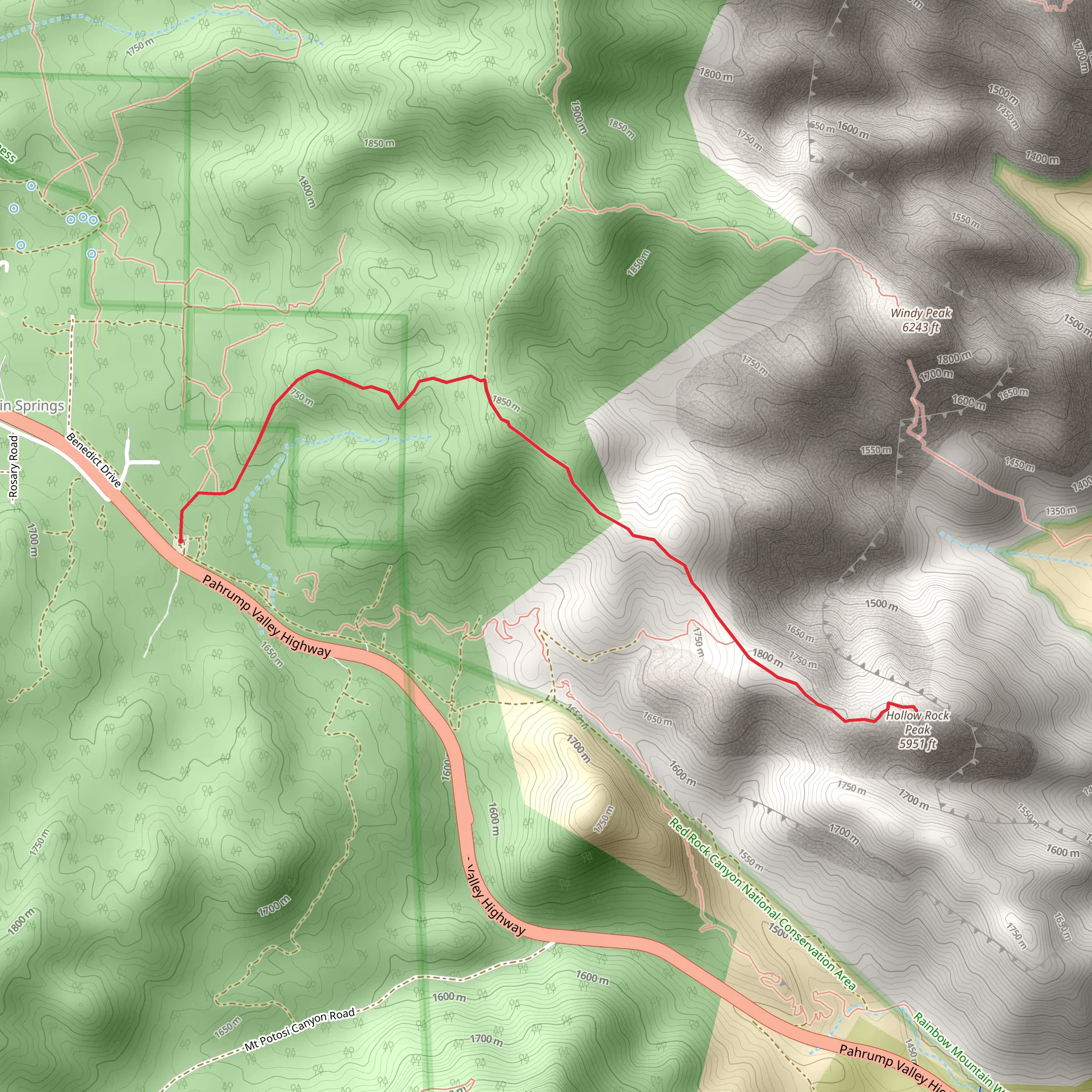 Hollow Rock Peak from Pahrump Valley Highway mobile static map