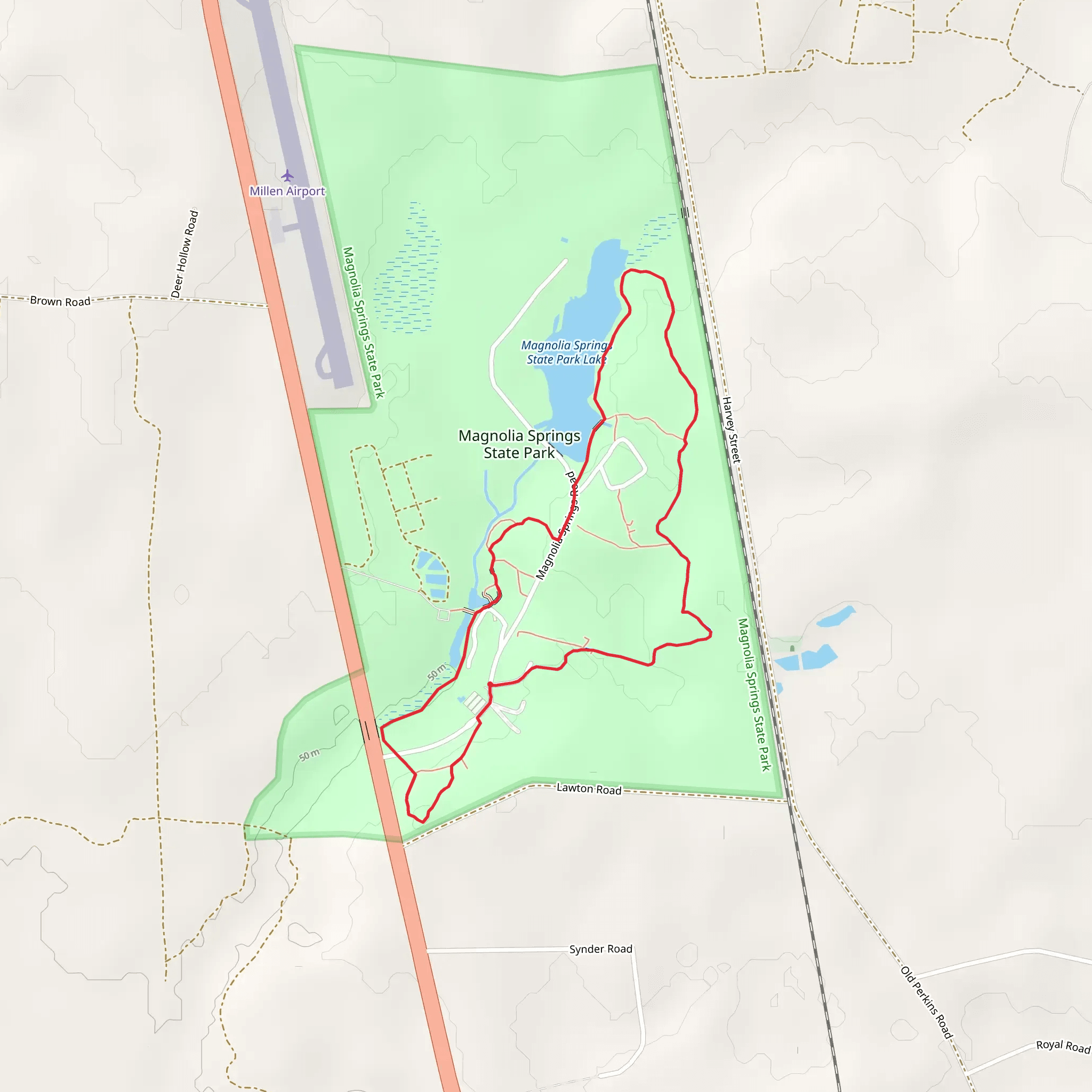 Lime Sink Trail, Beaver Trail and Woodpecker Nature Trail Loop mobile static map