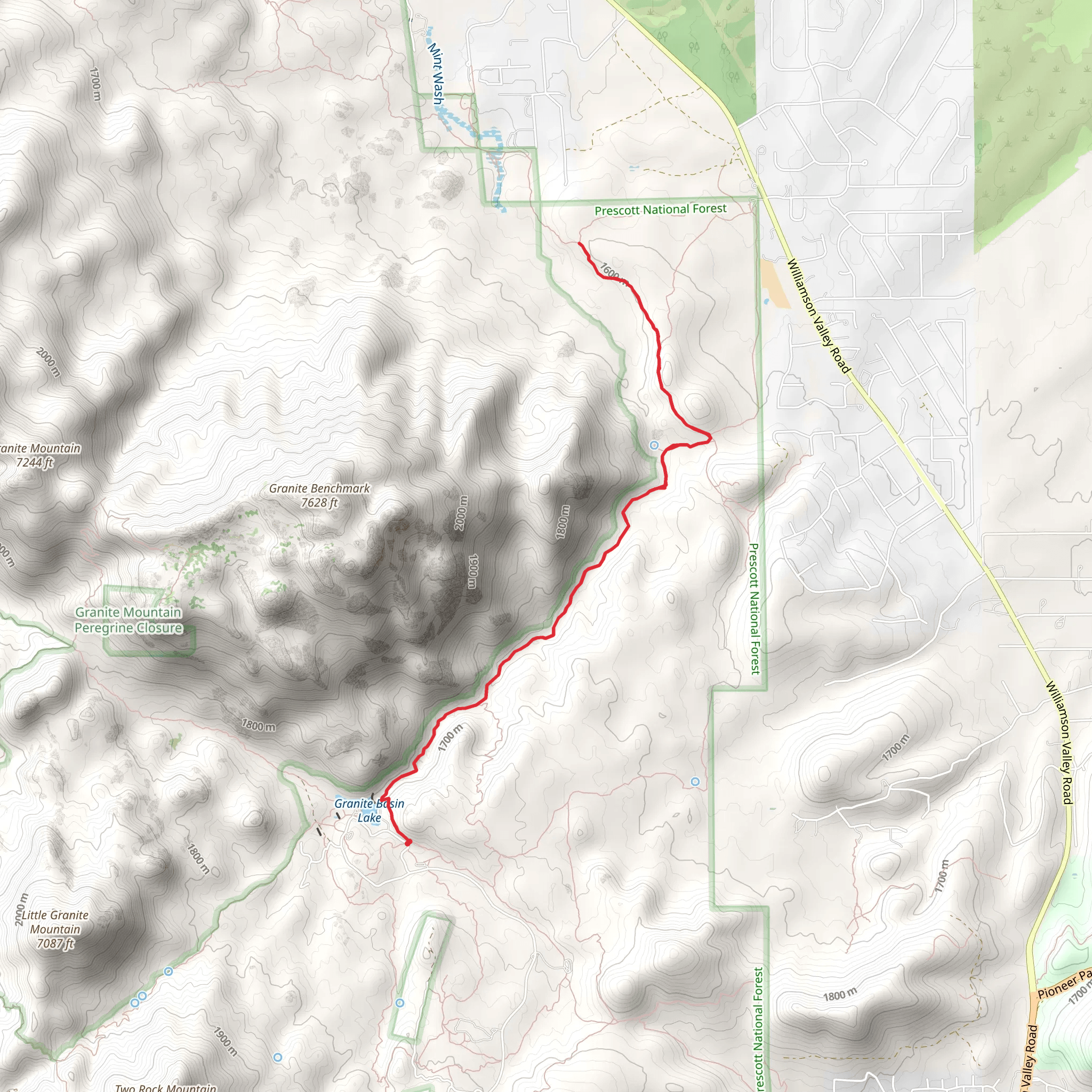 Mint Wash Trail mobile static map