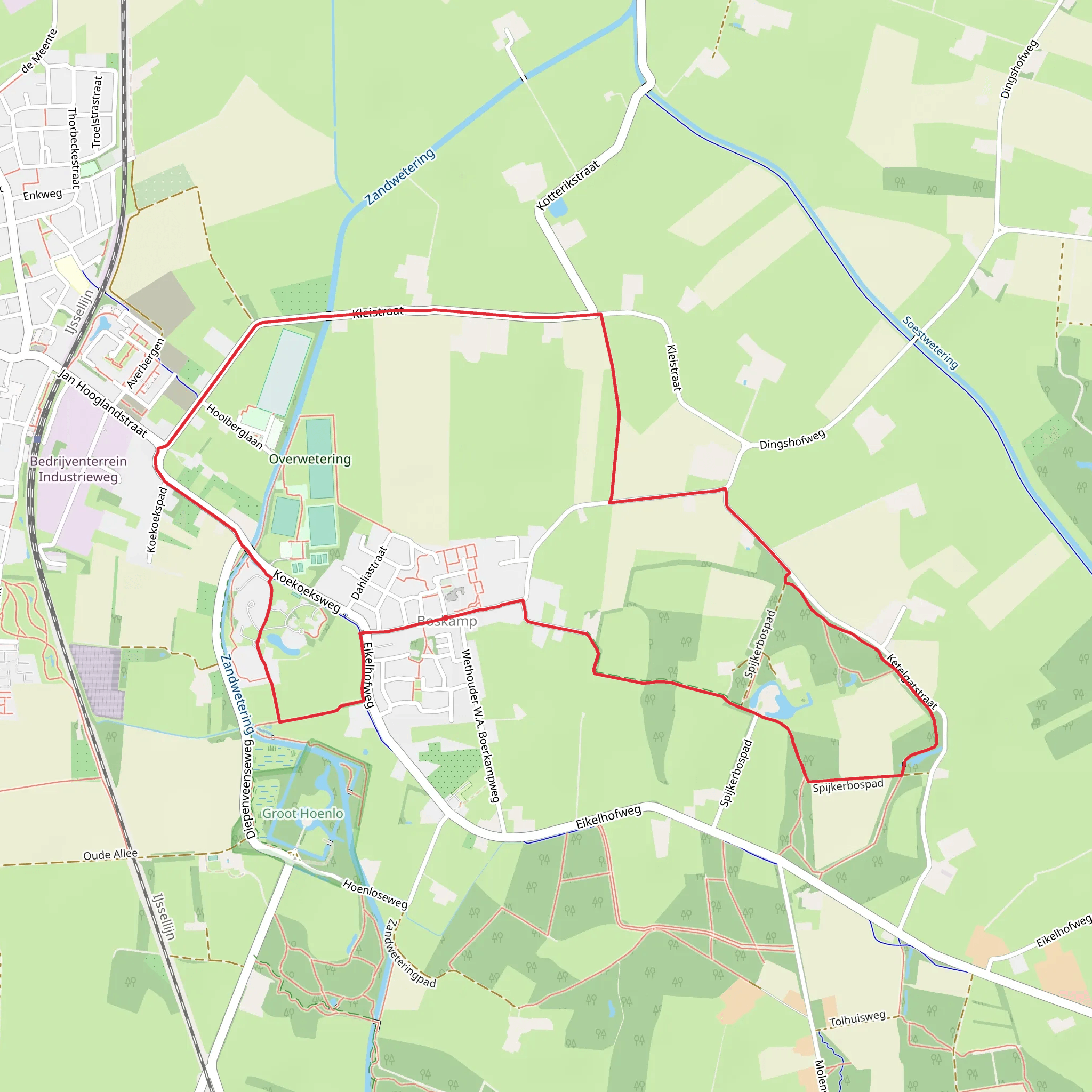 Boskamp Loop via Ketelgatstraat and Kleistraat mobile static map