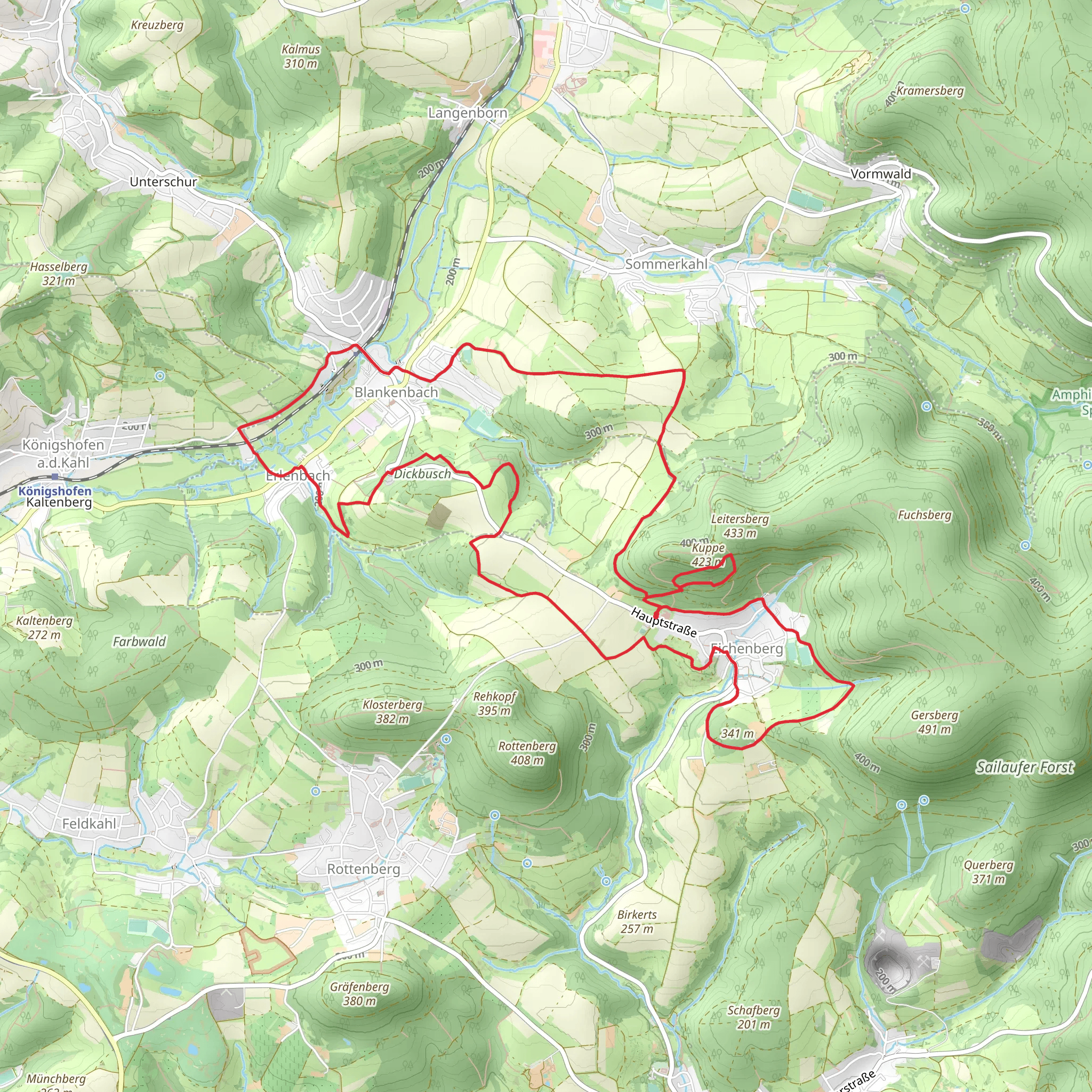 Sailauf Rundwanderweg and Kulturweg Blakenbach und Eichenberg mobile static map