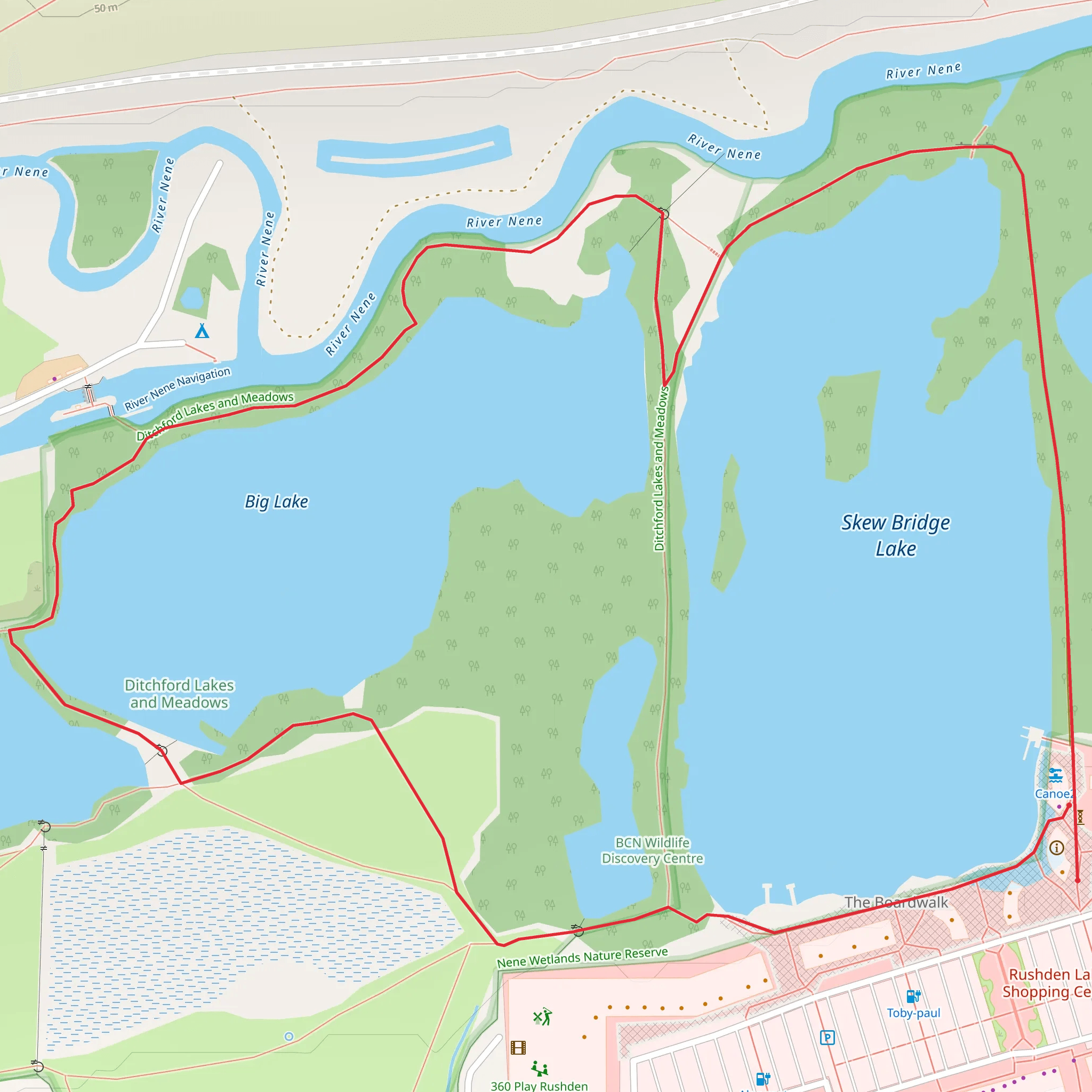 Big Lake and Skew Bridge Lake loop mobile static map