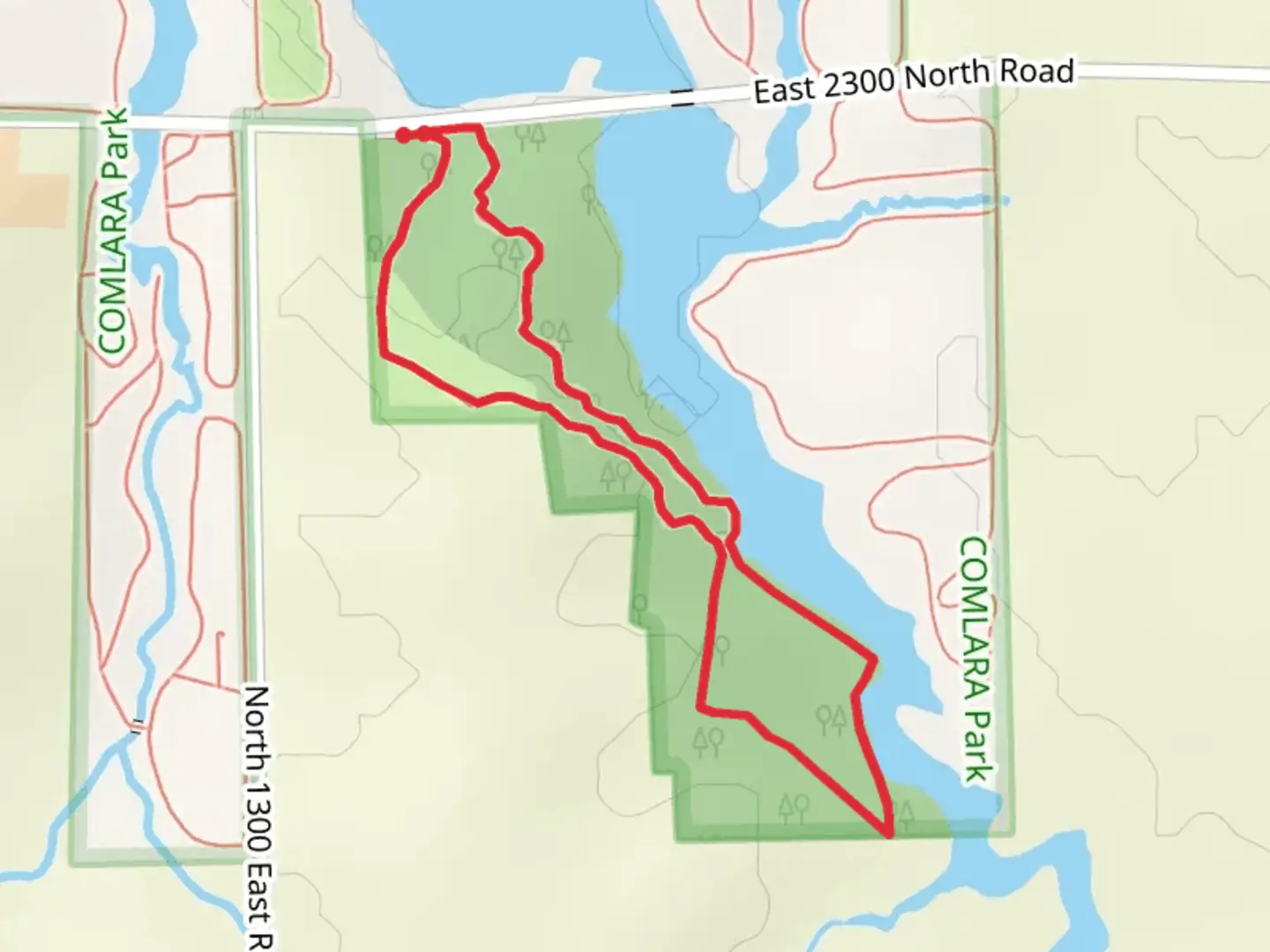 An image depicting the trail Shady Hollow Loop Trail and its surrounding area.