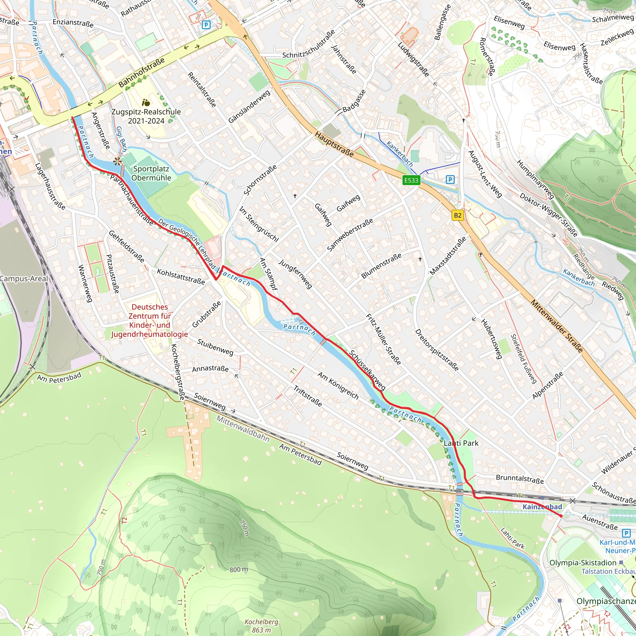 River Partnach Walk mobile static map