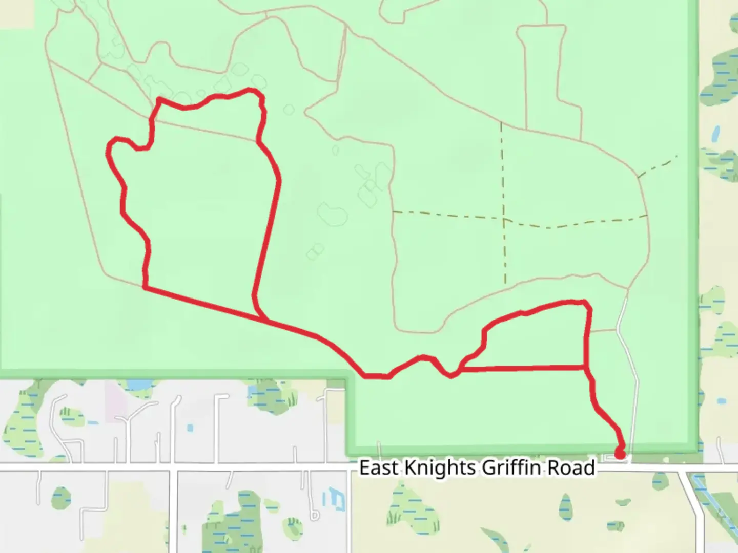 An image depicting the trail Southeast and Southwest Loop and its surrounding area.