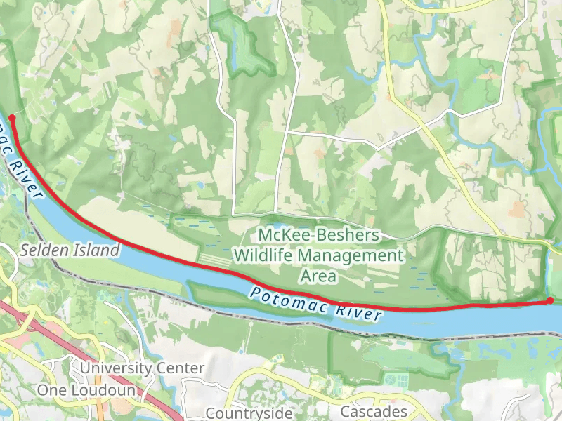Chesapeake and Ohio Canal Trail from Rushville mobile static map
