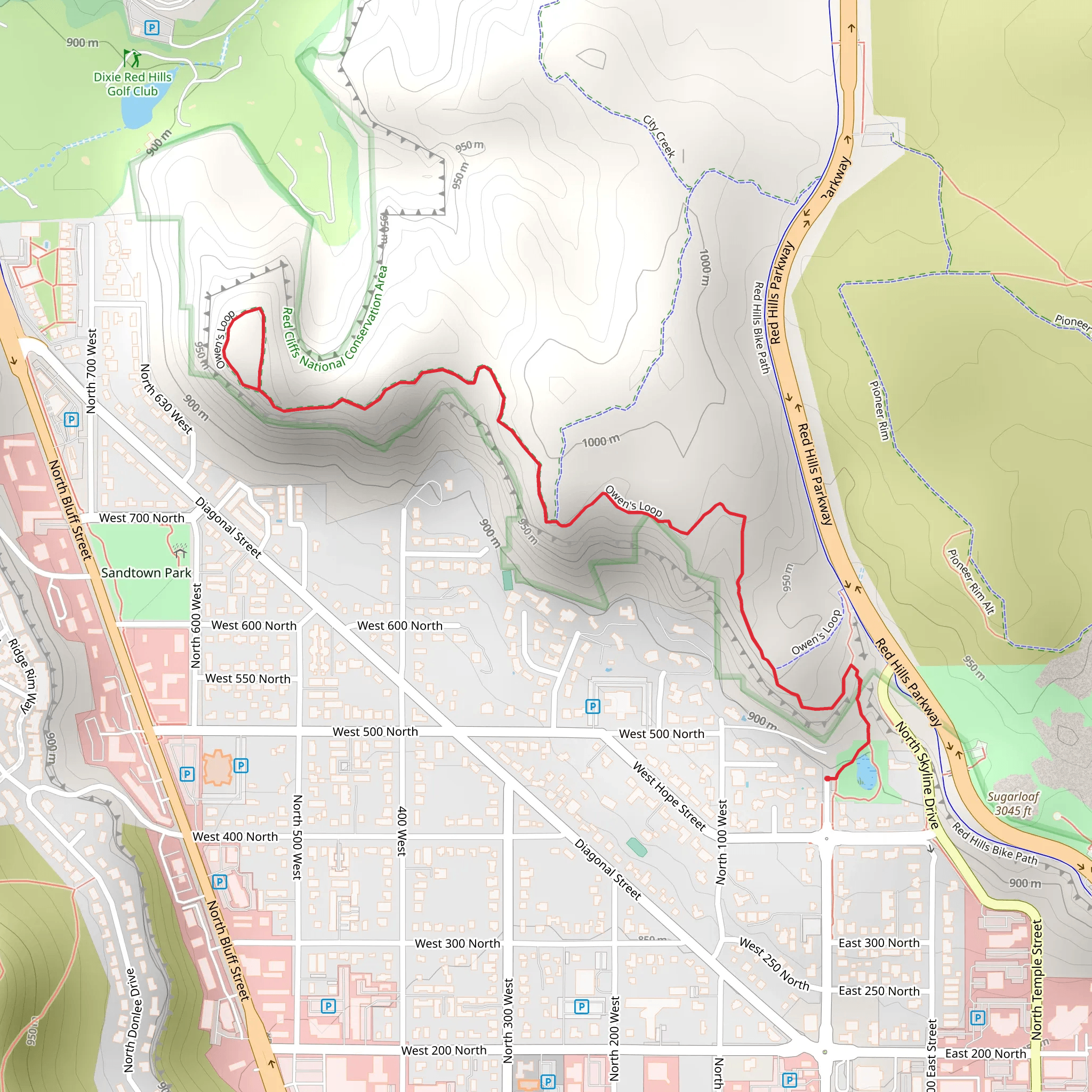 Owen's Loop Trail mobile static map