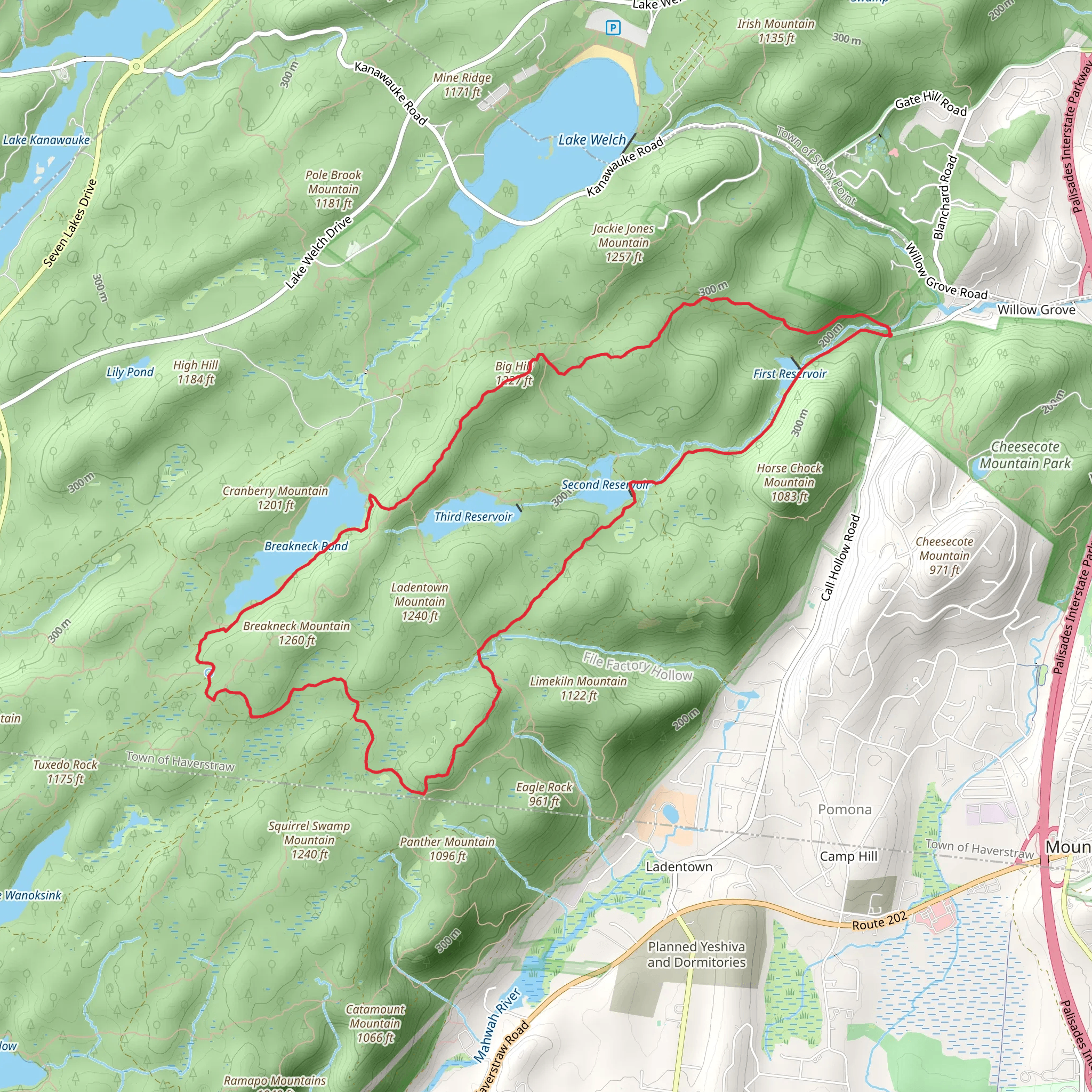 Breakneck Pond and Suffern-Bear Mountain Trail Loop mobile static map