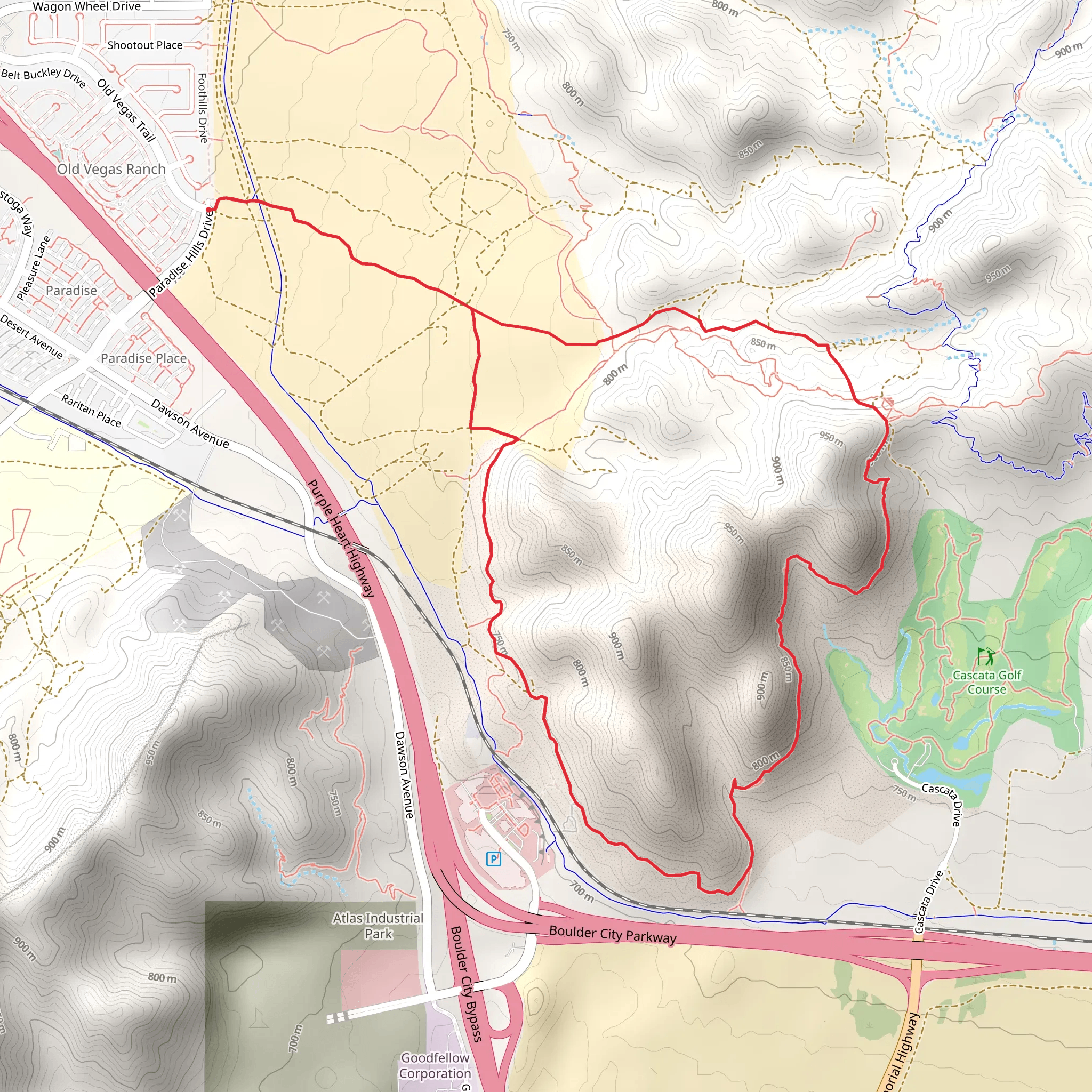 Railroad Pass and Cams Run Loop mobile static map