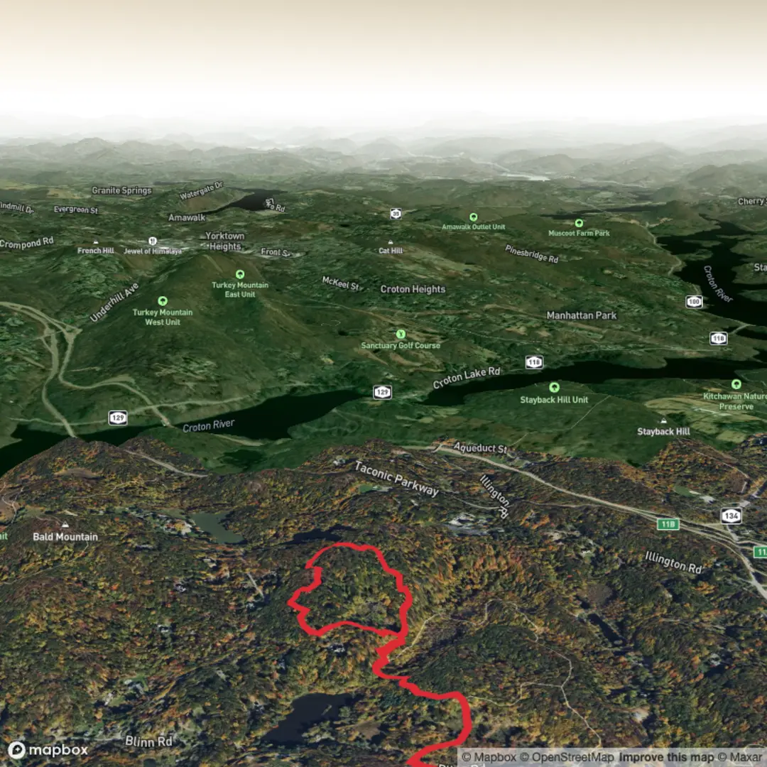 An image depicting the trail Overlook Trail and Hidden Valley Trail Loop and its surrounding area.