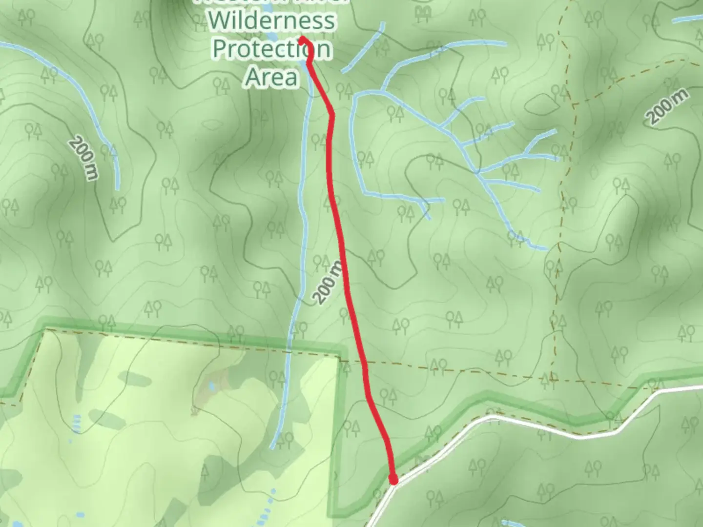 An image depicting the trail Waterfall Creek Track and its surrounding area.