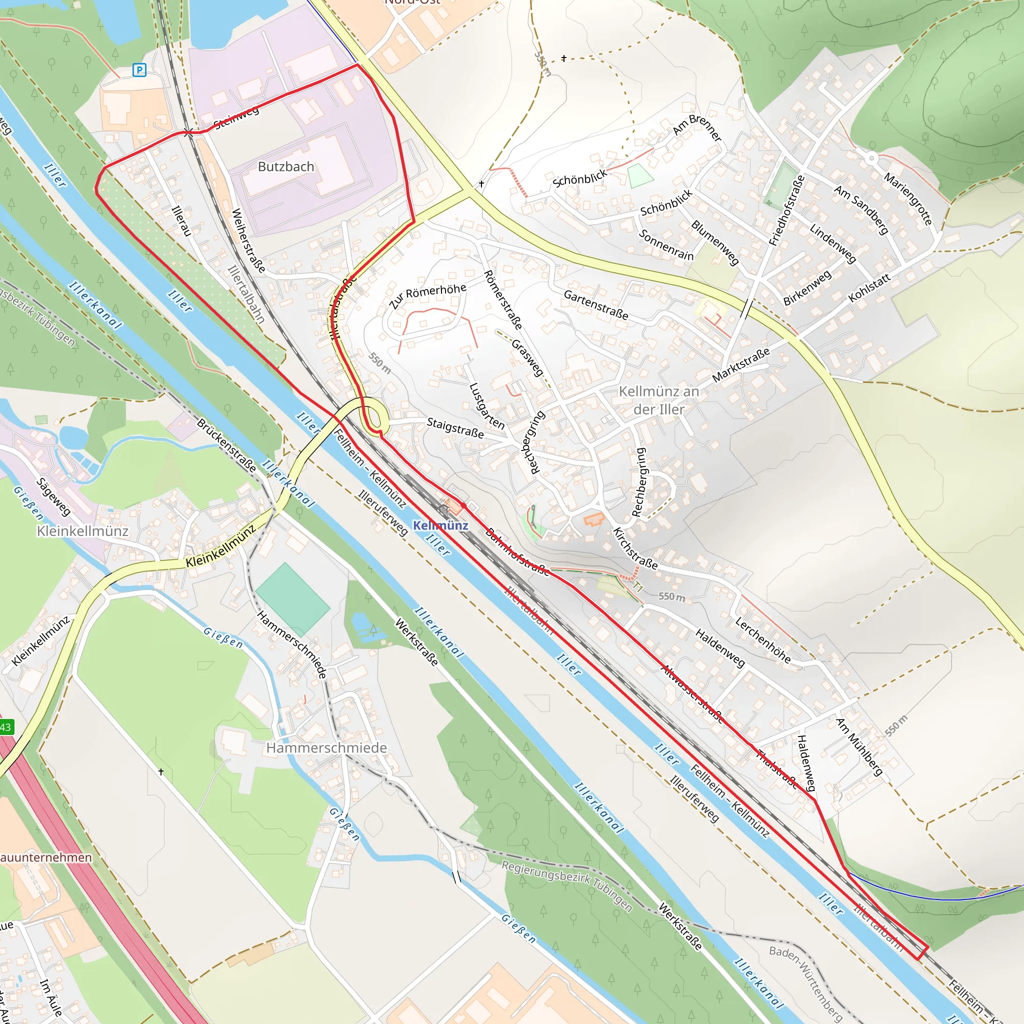 Kellmünz an der Iller Loop mobile static map