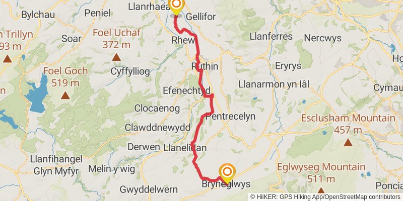Wales Cistercian Way stage 38 Map