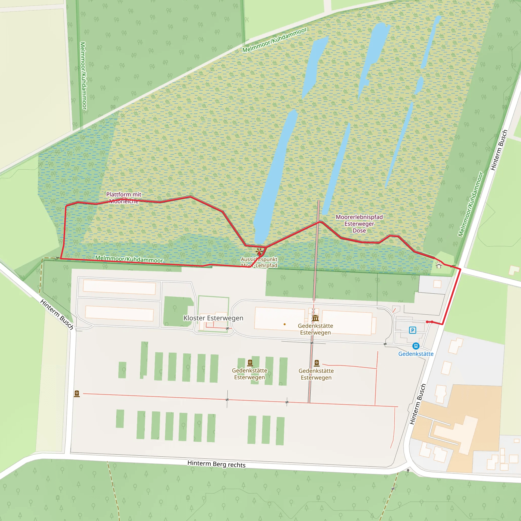 Aussichtspunkt Moor-Lehrpfad and Plattform mit Moorleiche Loop mobile static map