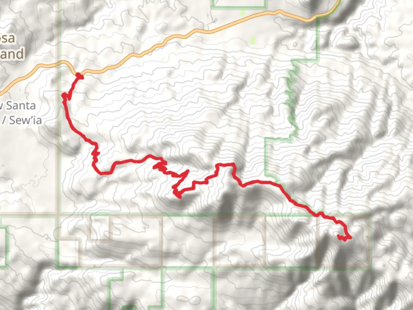 An image depicting the trail Toro Peak via Santa Rosa Road - Long and its surrounding area.