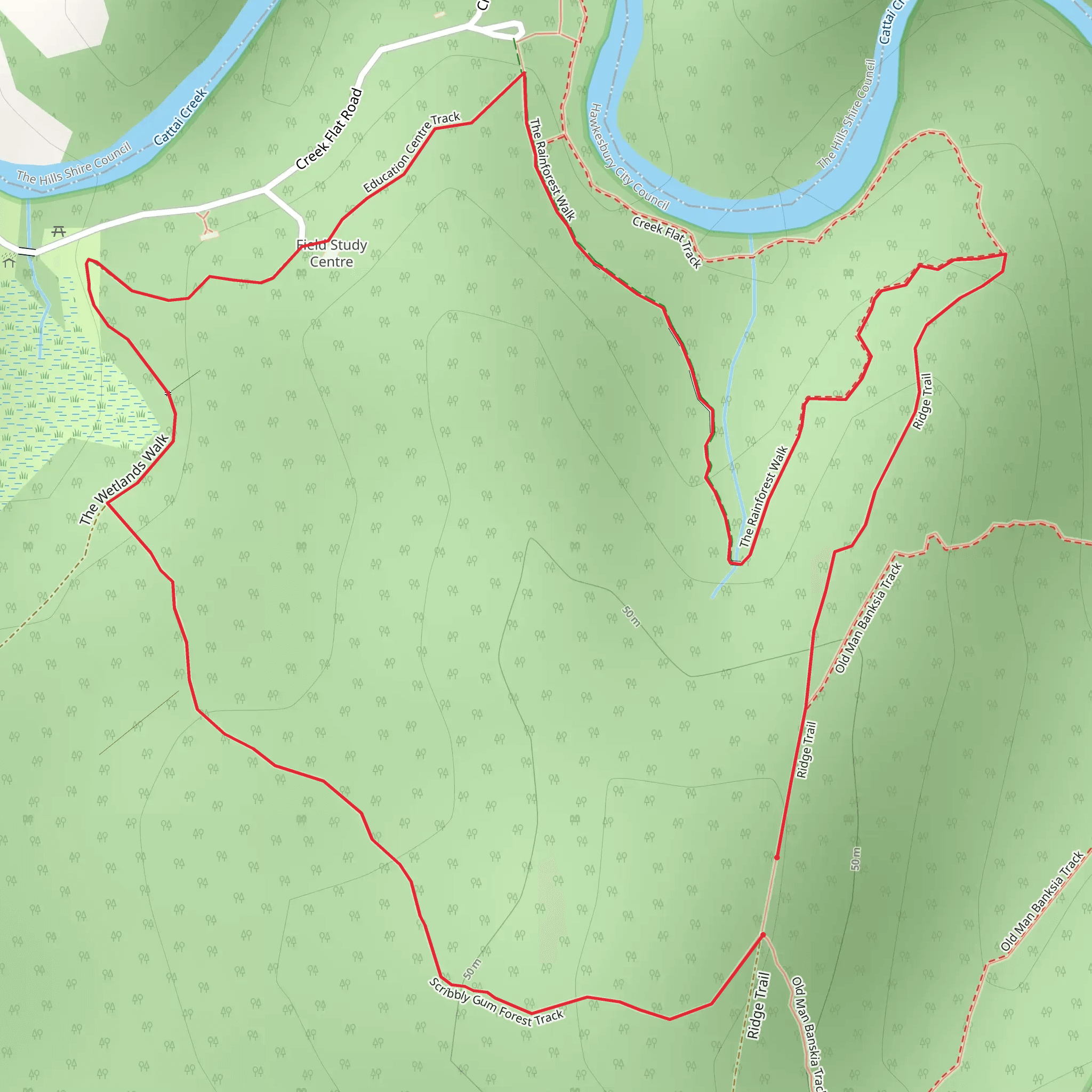 Scribbly Gum Track mobile static map