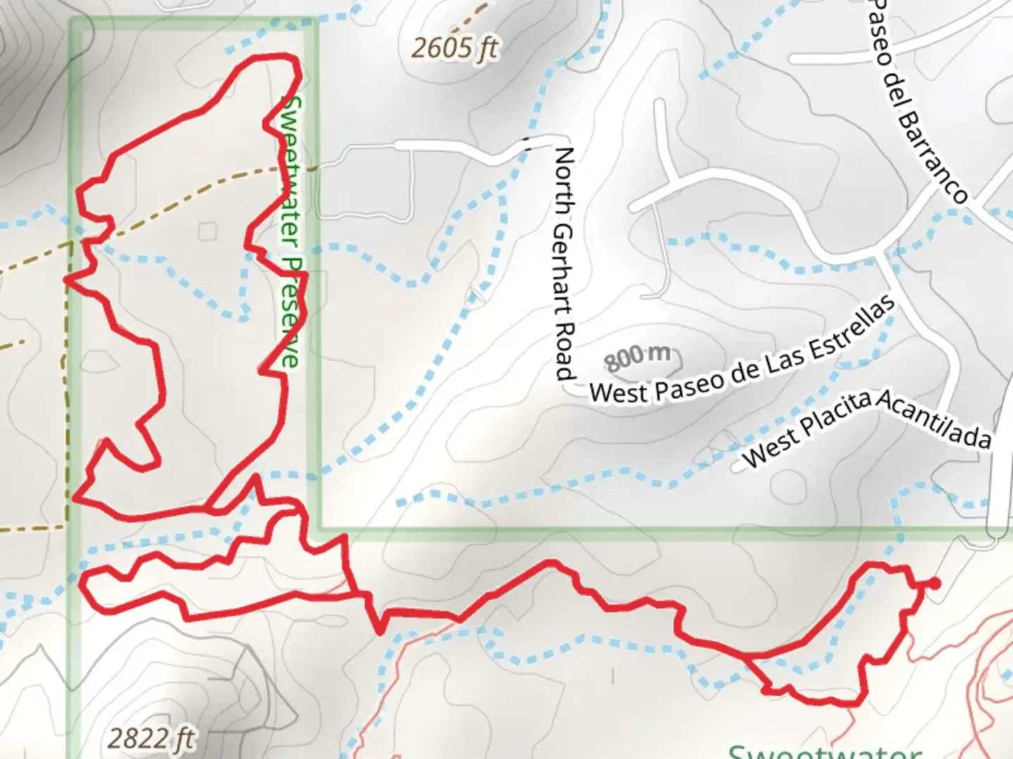 An image depicting the trail Saguaro Vista, Black Rock and Sun Circle Loop and its surrounding area.