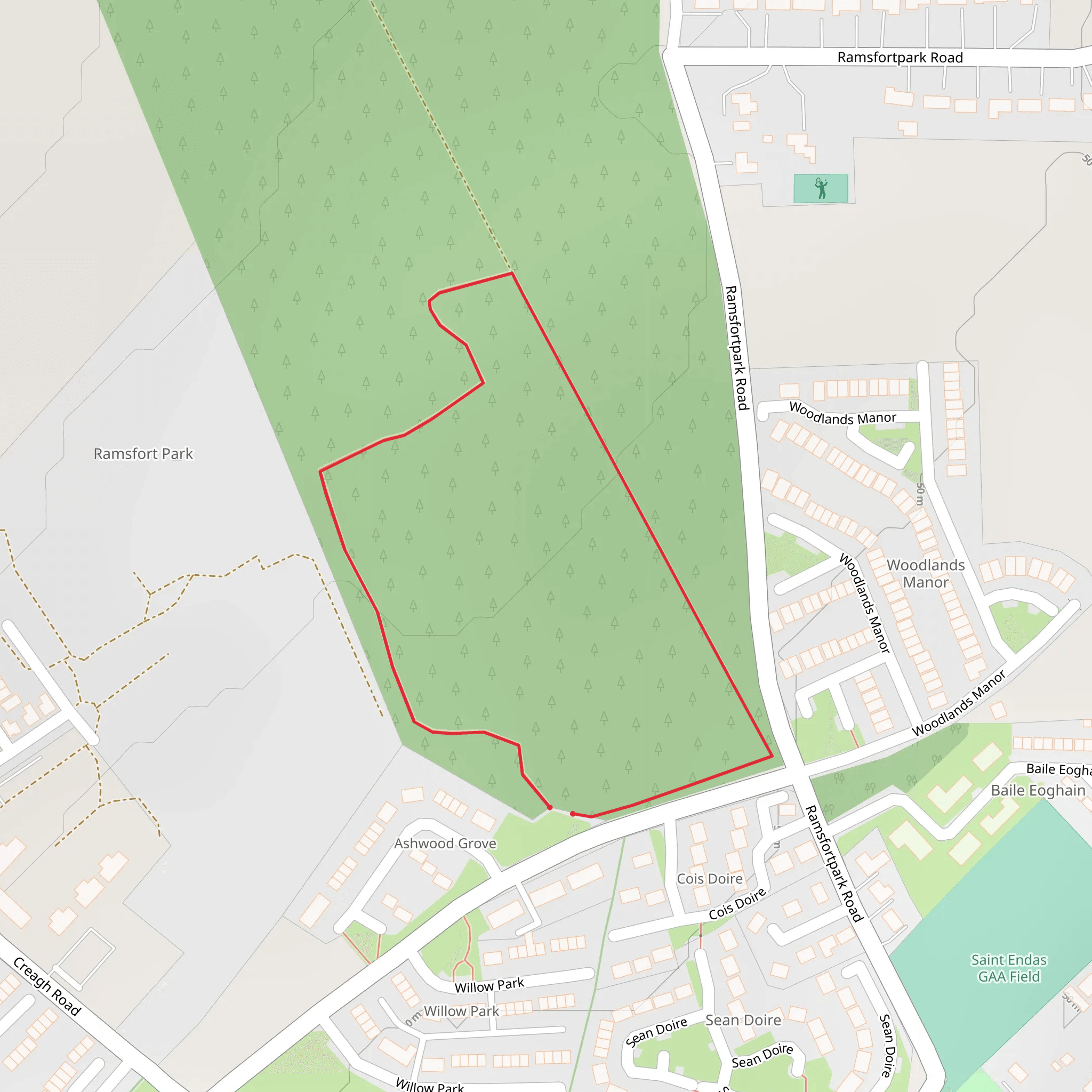 Ramsfort Wood Sweet Walk Trail mobile static map