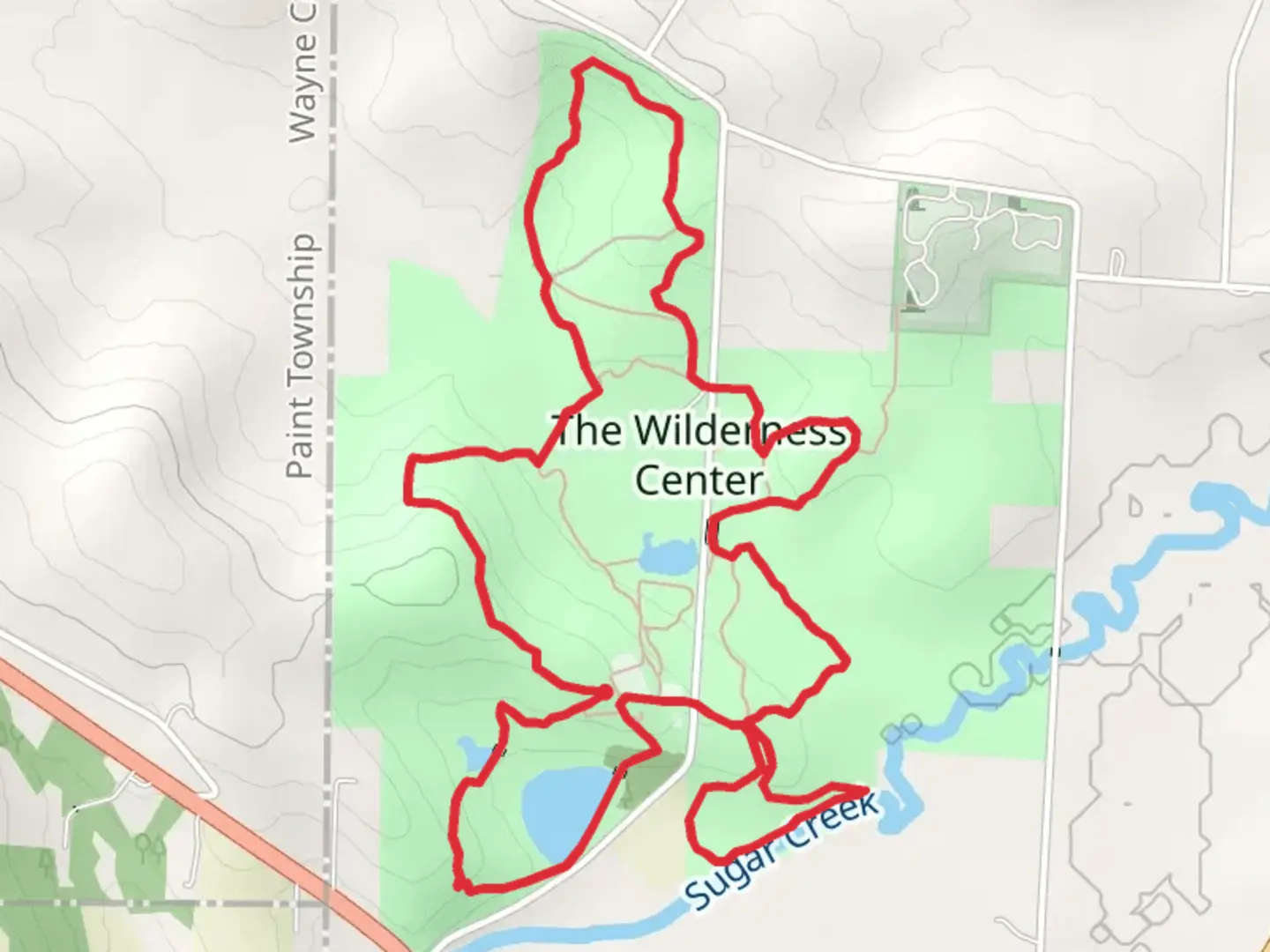 An image depicting the trail Wilderness, Fox Creek and Pond Loop Trail and its surrounding area.