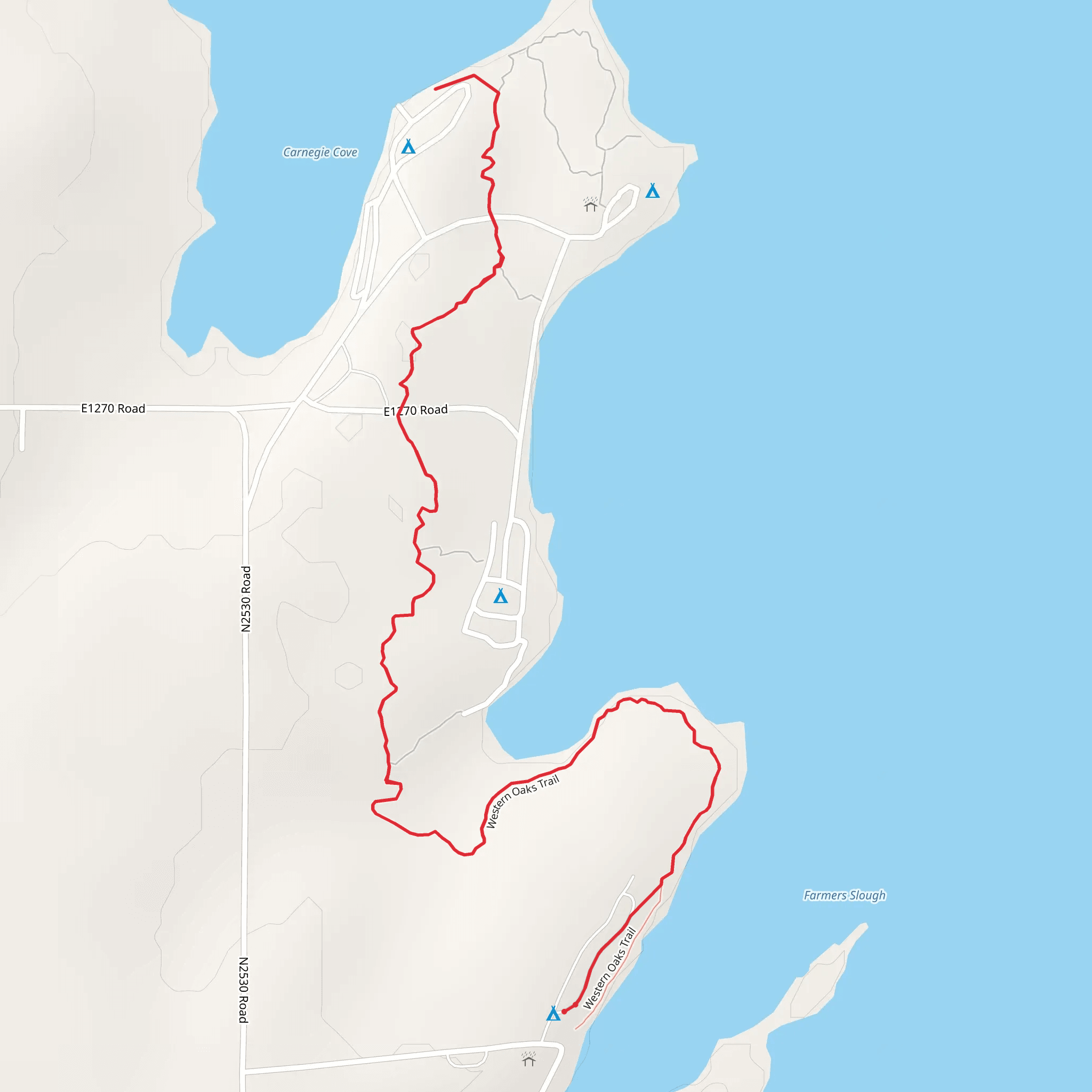 Fort Cobb Reservoir Eastside Walk mobile static map