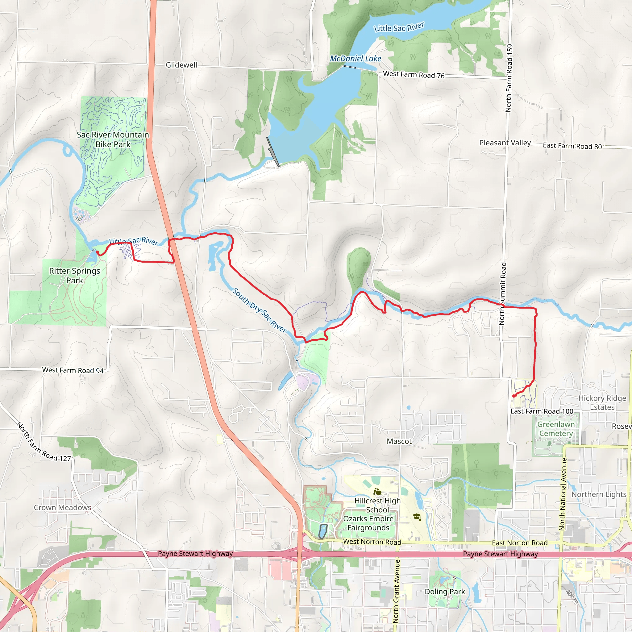Fulbright Spring Greenway mobile static map