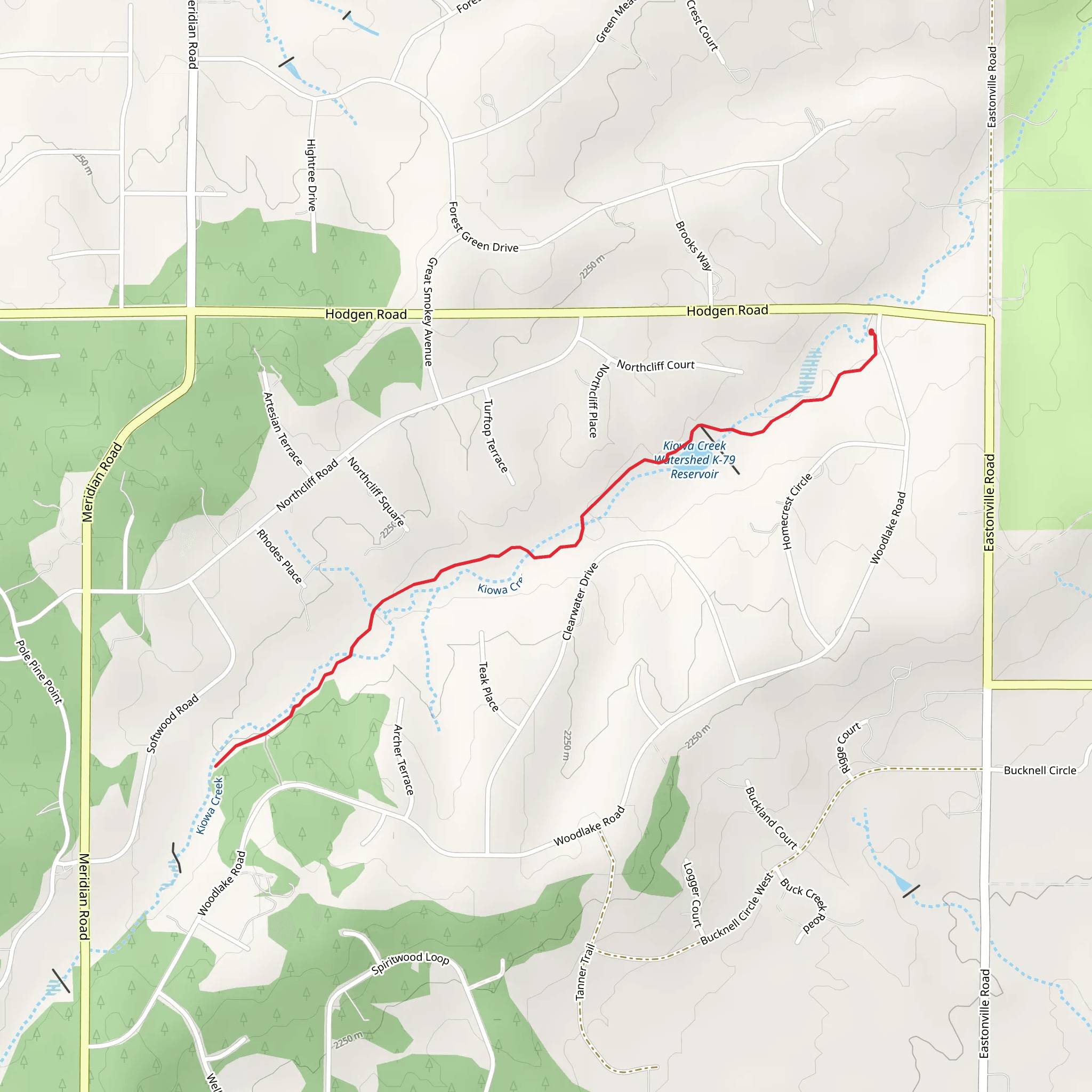 Palmer Divide Trail mobile static map