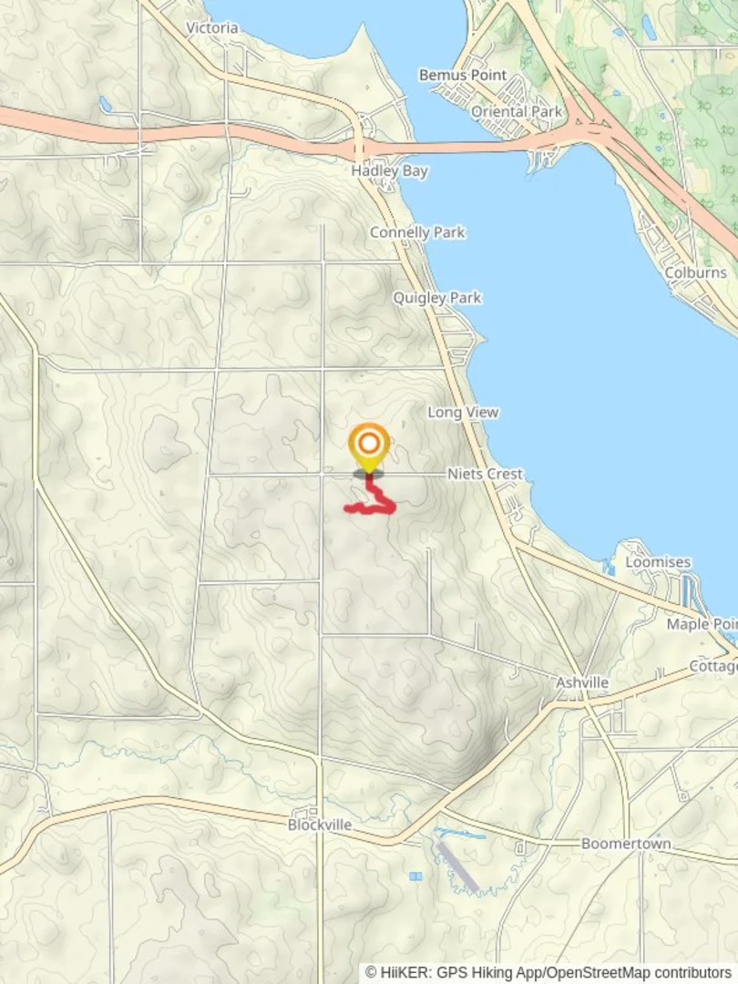 An image depicting the trail Bly Hill Road and its surrounding area.